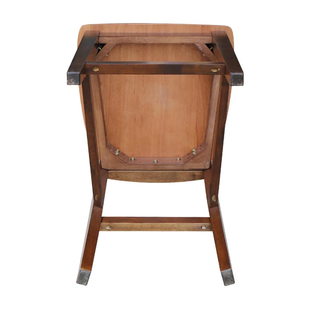 Contemporary Espresso Solid Wood 24" Counter Stool