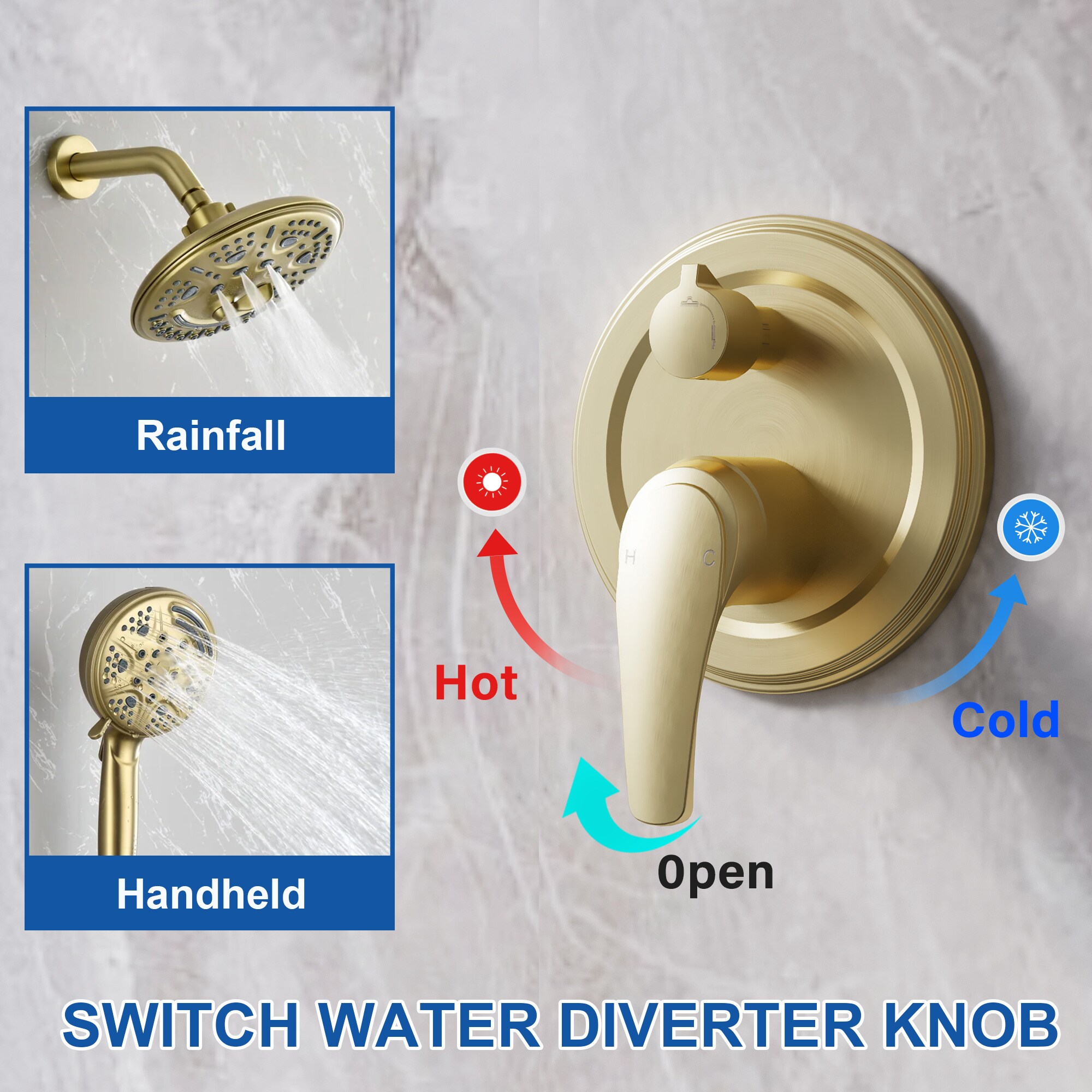 WELLFOR FH75010-ORB Showerhead-Bar-Panels - View #6