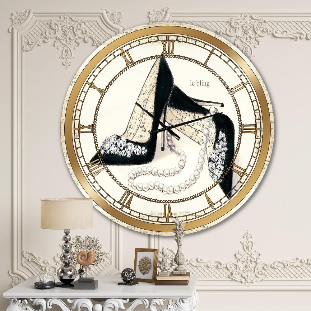 Designart Analog Round Glam in the Clocks department at Lowes.com