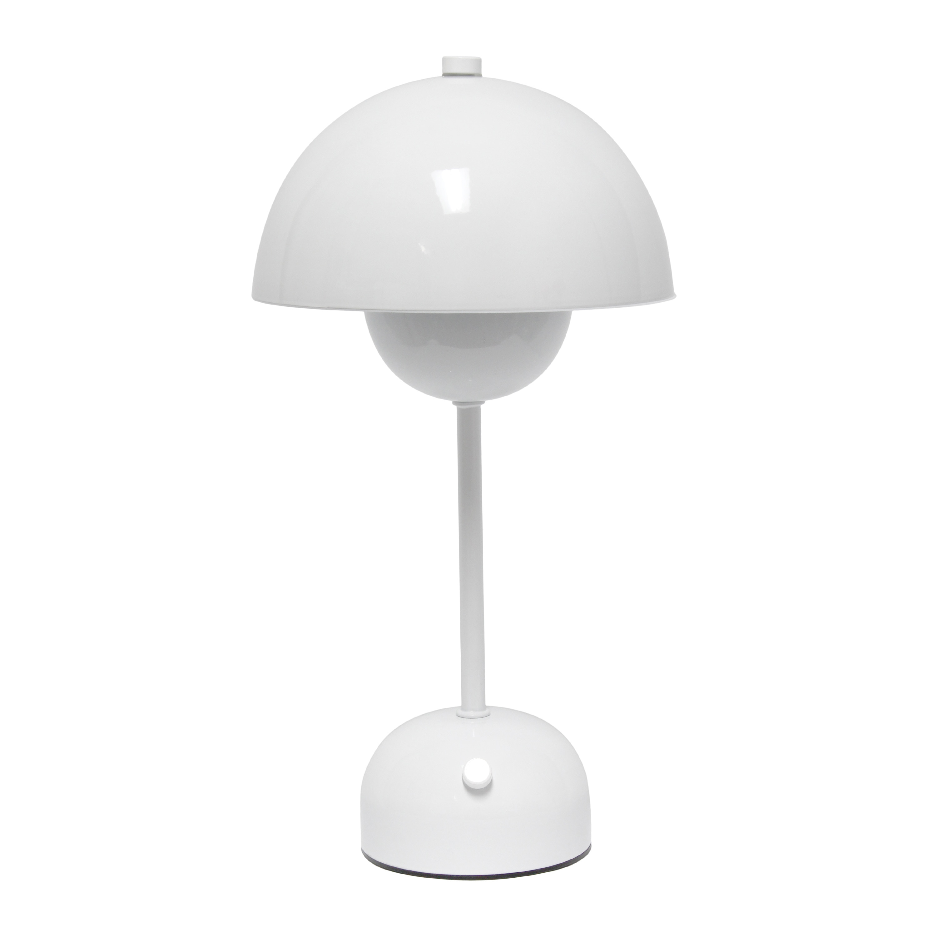 Simple Designs LD1069-WHT Mushroom Magic 11.8-in White Touch Standard Desk Lamp with Metal Shade