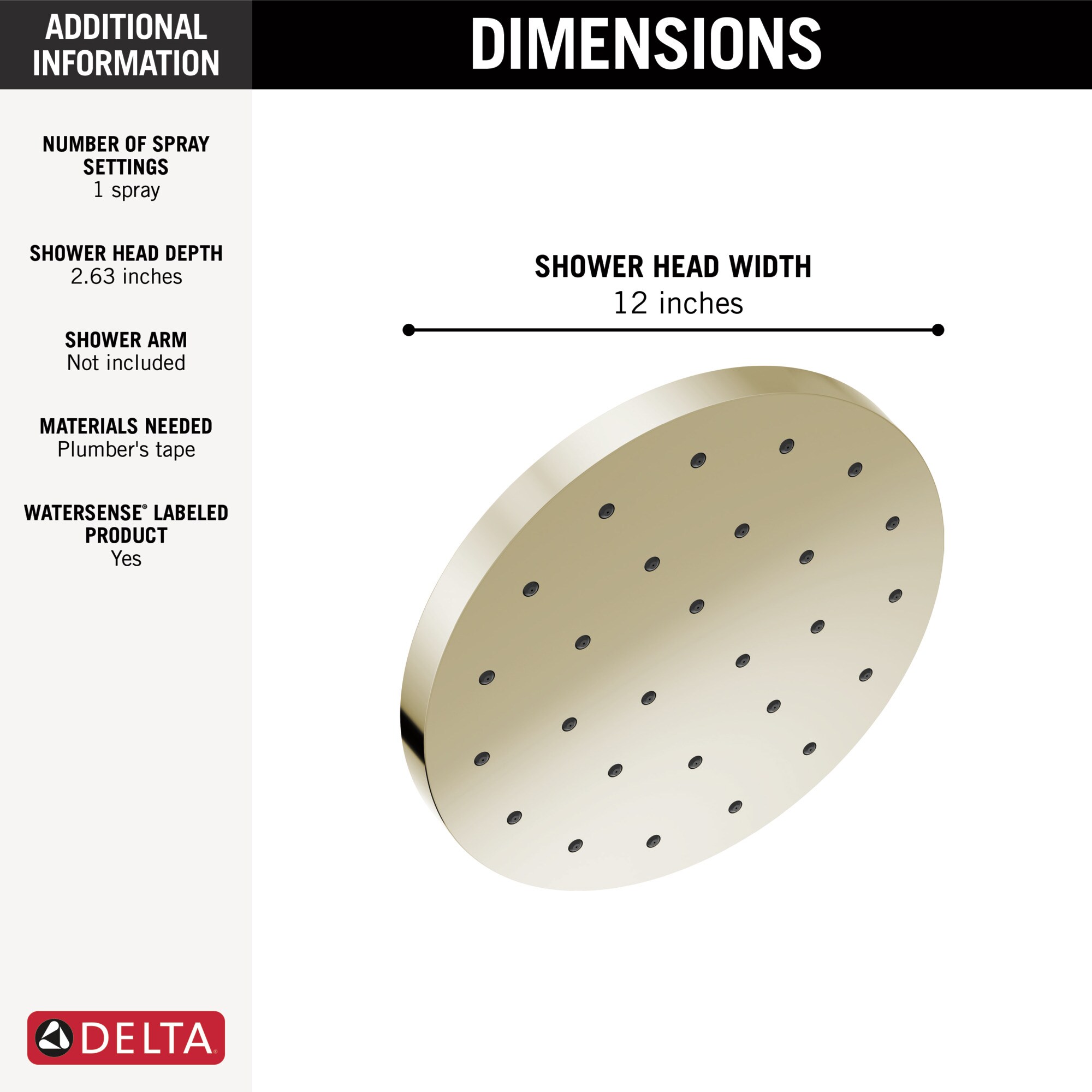 Delta 52160-PN-PR Fixed-Showerhead - View #3