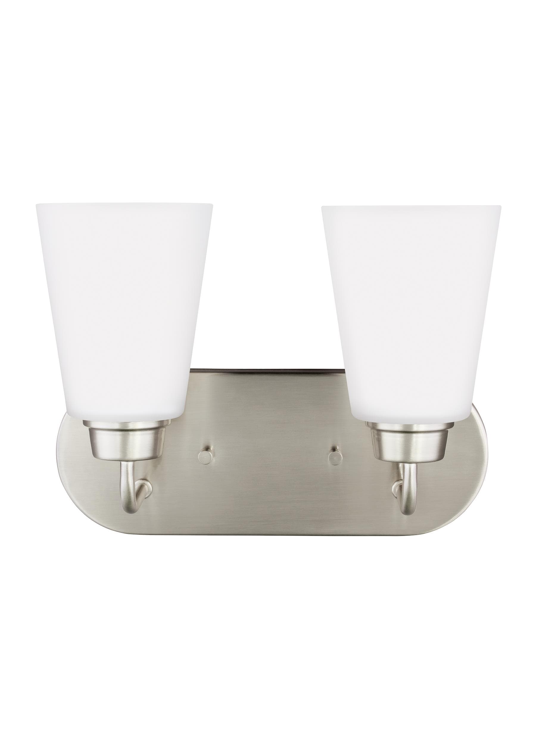 Generation Lighting 4415202EN3-962 Kerrville 12-in 2 -Light Brushed Nickel Transitional Vanity light