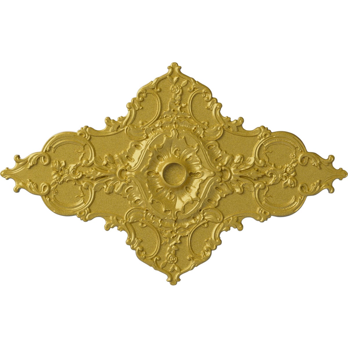 Ekena Millwork CM70X43MLRGS Melchor Diamond 67.25-in W x 43.325-in L Painted Rich Gold Polyurethane Whole Ceiling Medallion