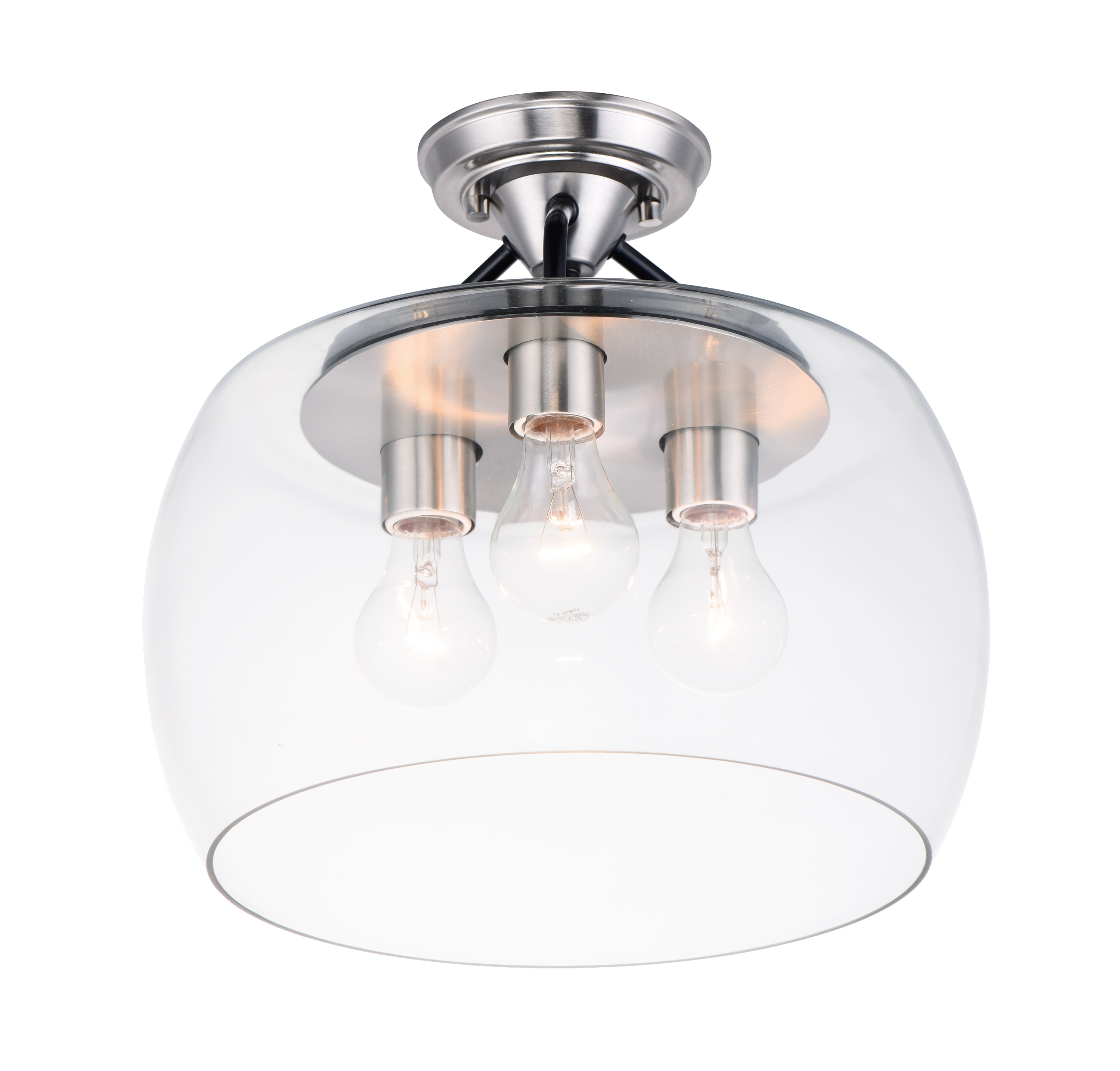 Maxim Lighting 26130CLBKSN Goblet 3 -Light 13.5-in Matte Multiple colors Semi Flush Mount Light