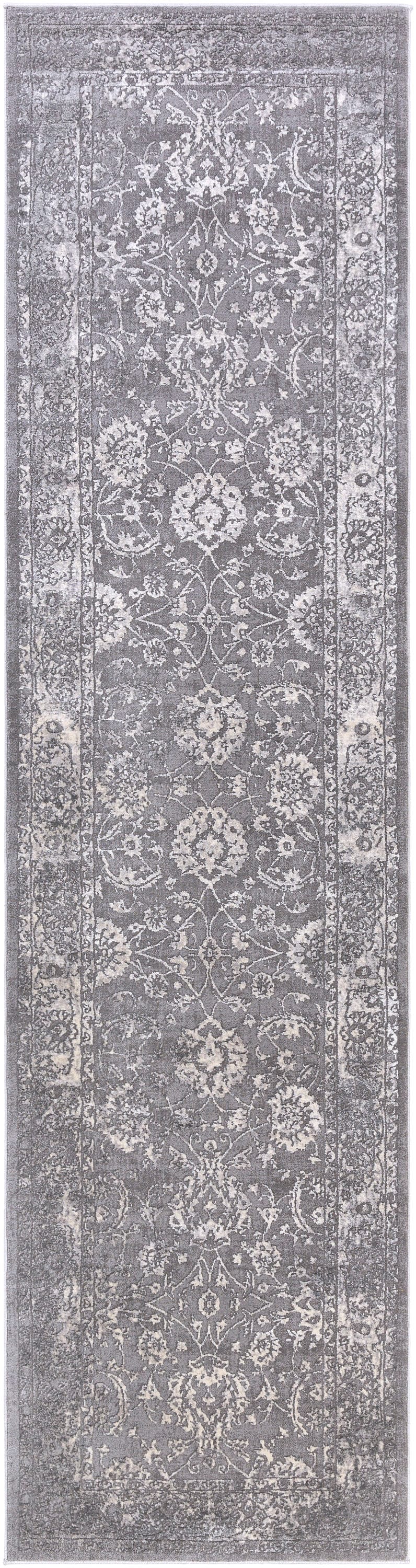 Livabliss TBT2309-2712 Tibetan 2 x 12 (ft) Polyester Charcoal Rectangular Indoor Distressed/Overdyed Oriental Runner rug