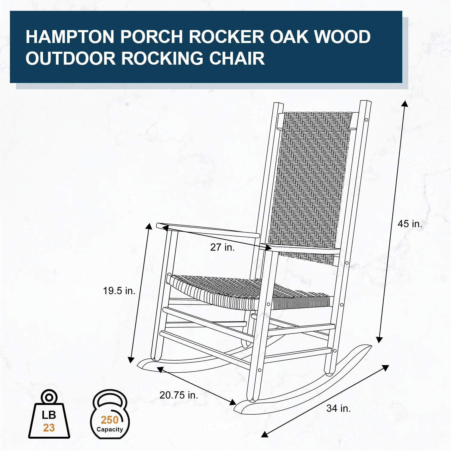 Classic Oak Wood Rocking Chair with Woven Seat in Brown
