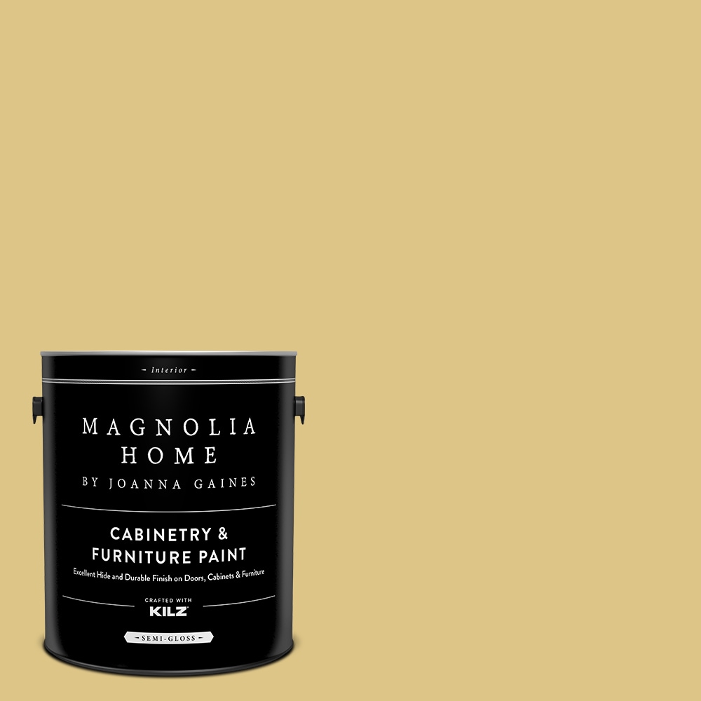 Magnolia Home MAG047-4082238  by Joanna Gaines Semi-gloss Heirloom Yellow MAG047 Tintable Cabinet Furniture Paint Enamel ( 1-gallon )