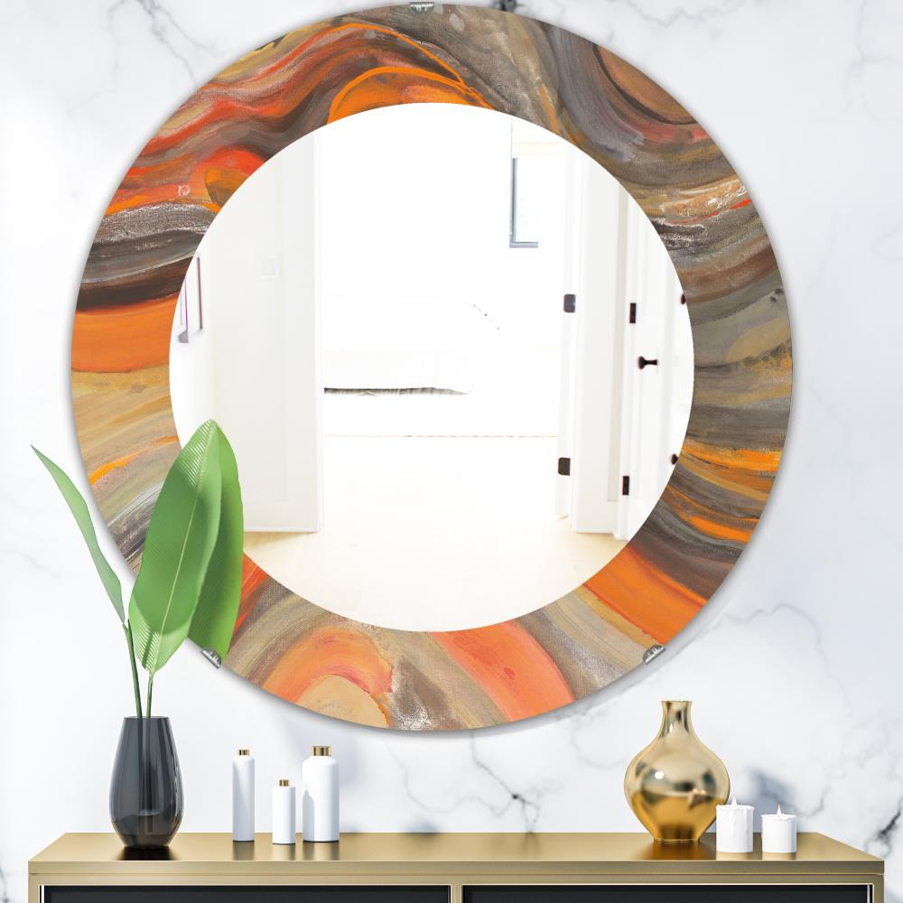 Designart 24-in W x 24-in H Round Gold Polished Wall Mirror at Lowes.com