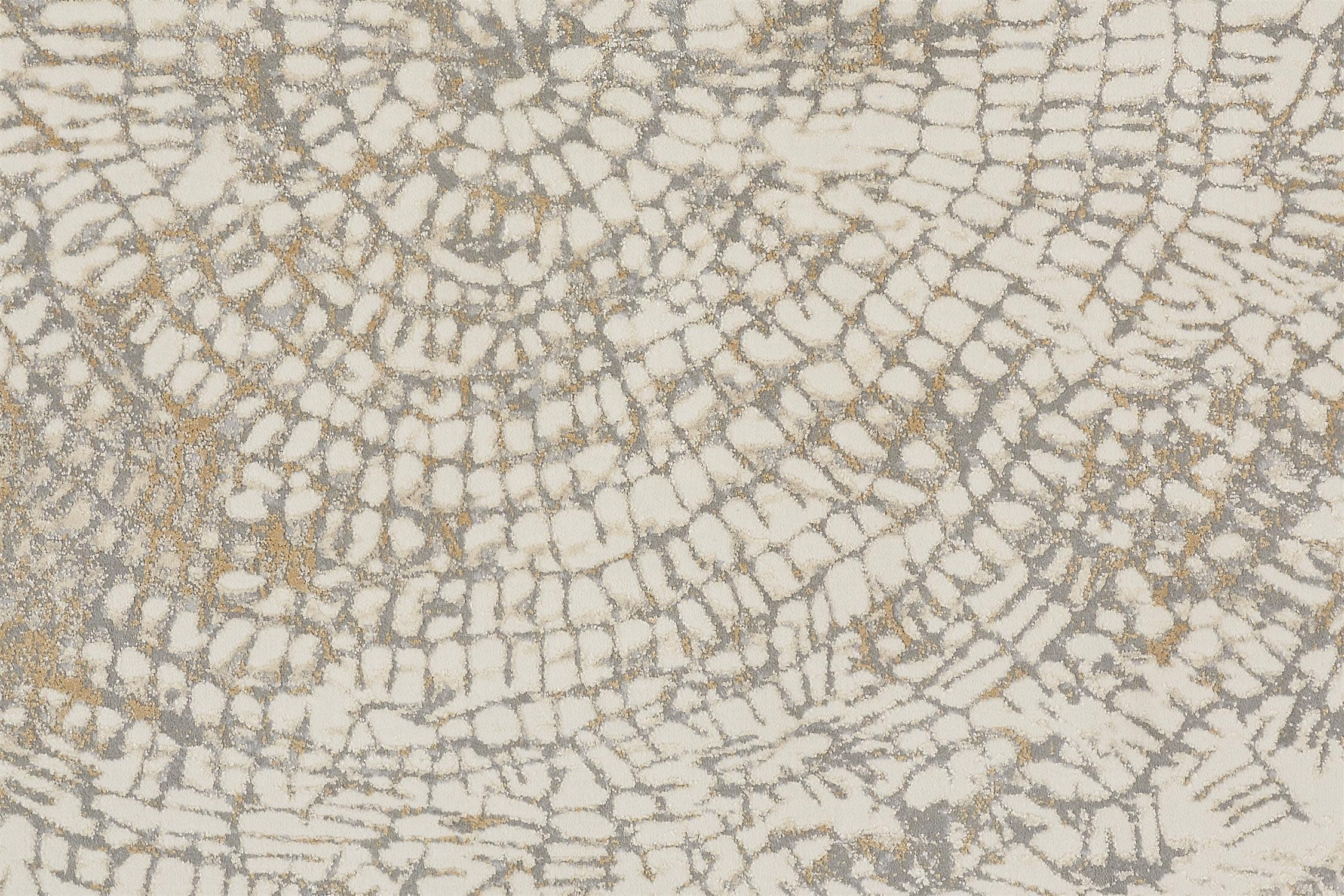 Ivory and Silver Abstract Viscose Area Rug 7.9x10
