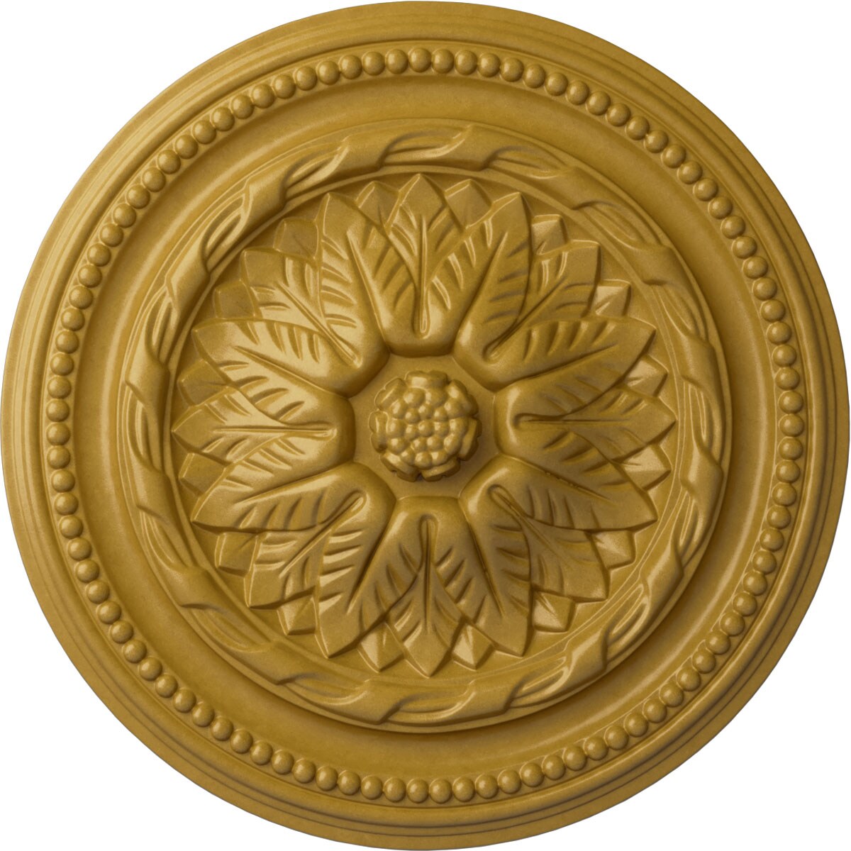 Ekena Millwork CM16WGIGS Wigan 16-in W x 16-in L Painted Iridescent Gold Polyurethane Whole Ceiling Medallion