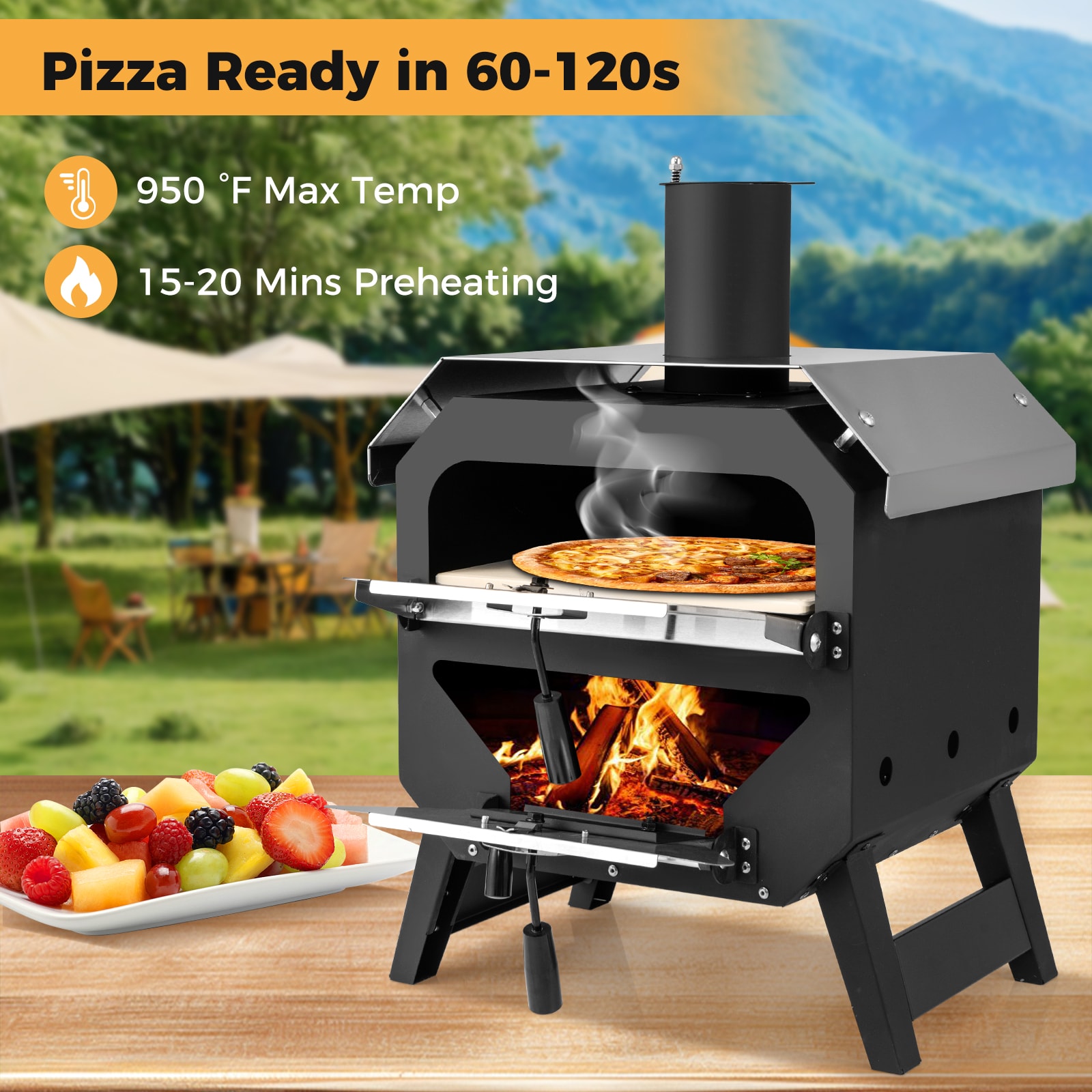 Slickblue D-CO-KB21521PN Outdoor-Pizza-Ovens - View #3