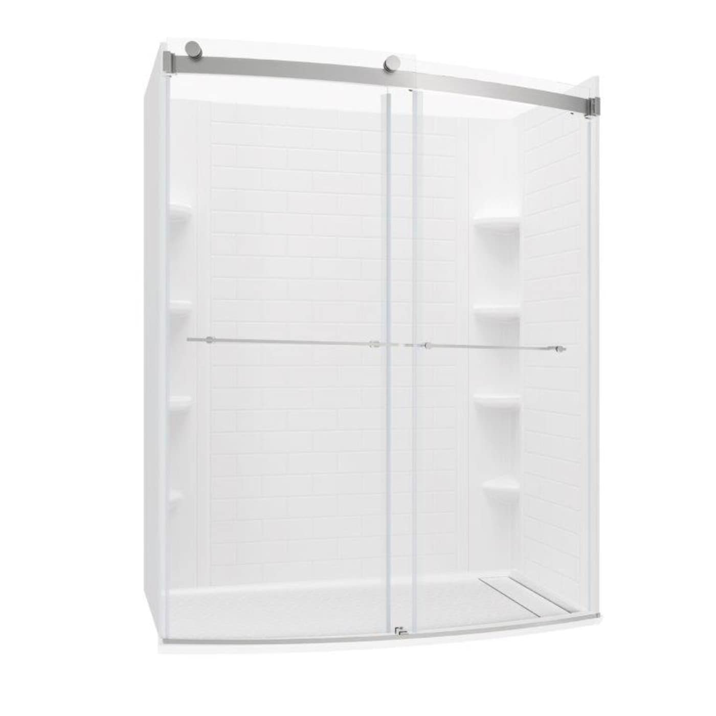 American Standard Ovation Curve 60 in. L x 30 in. W Alcove Shower Pan Base  with Left Drain in Arctic White (retail price $269) Auction