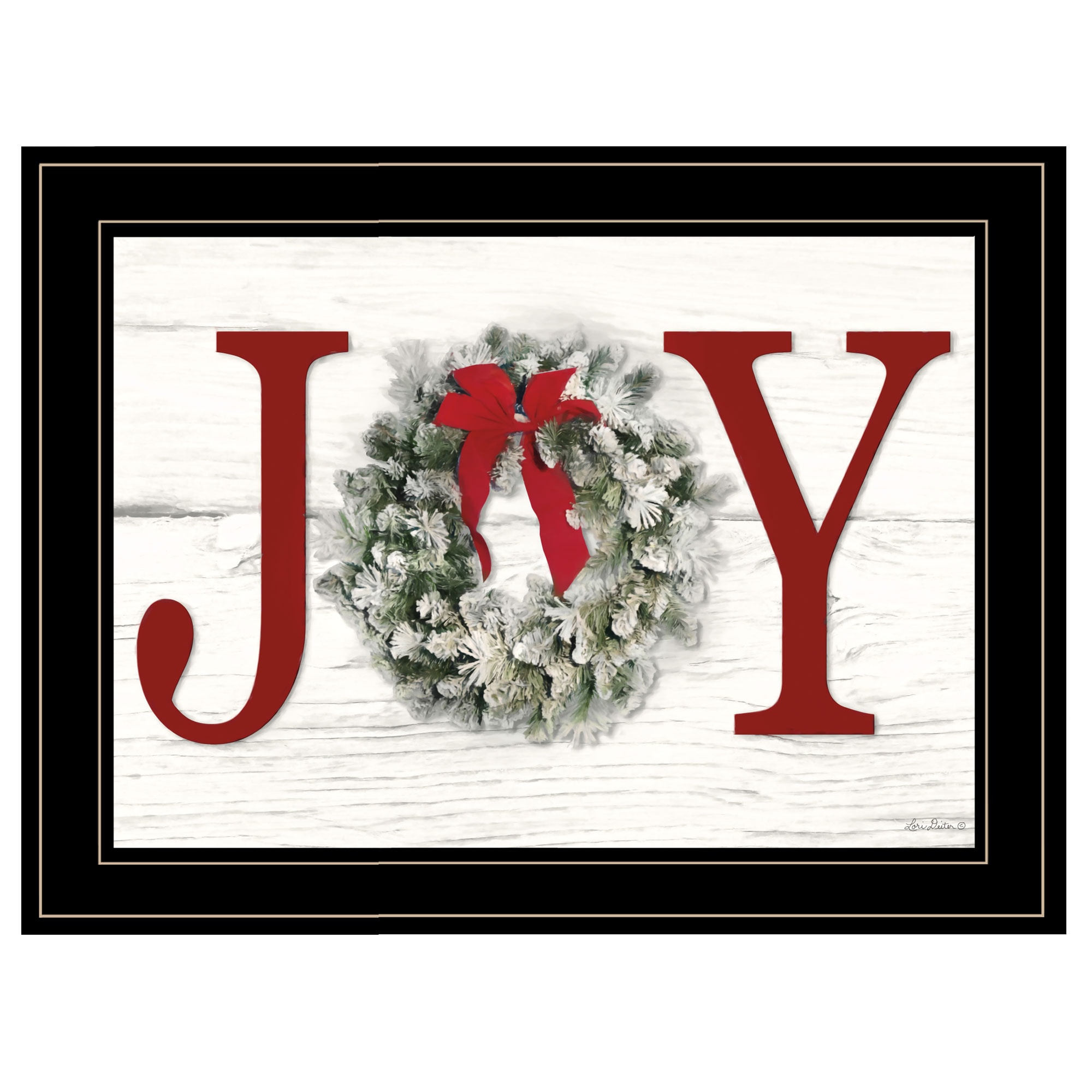 LUXEYARD Christmas Joy Lori Deiter Ready to Hang Framed Print Black Frame