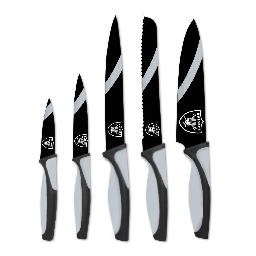 The Sports Vault NFL 5-Piece Kitchen Knife Set, Oakland Raiders