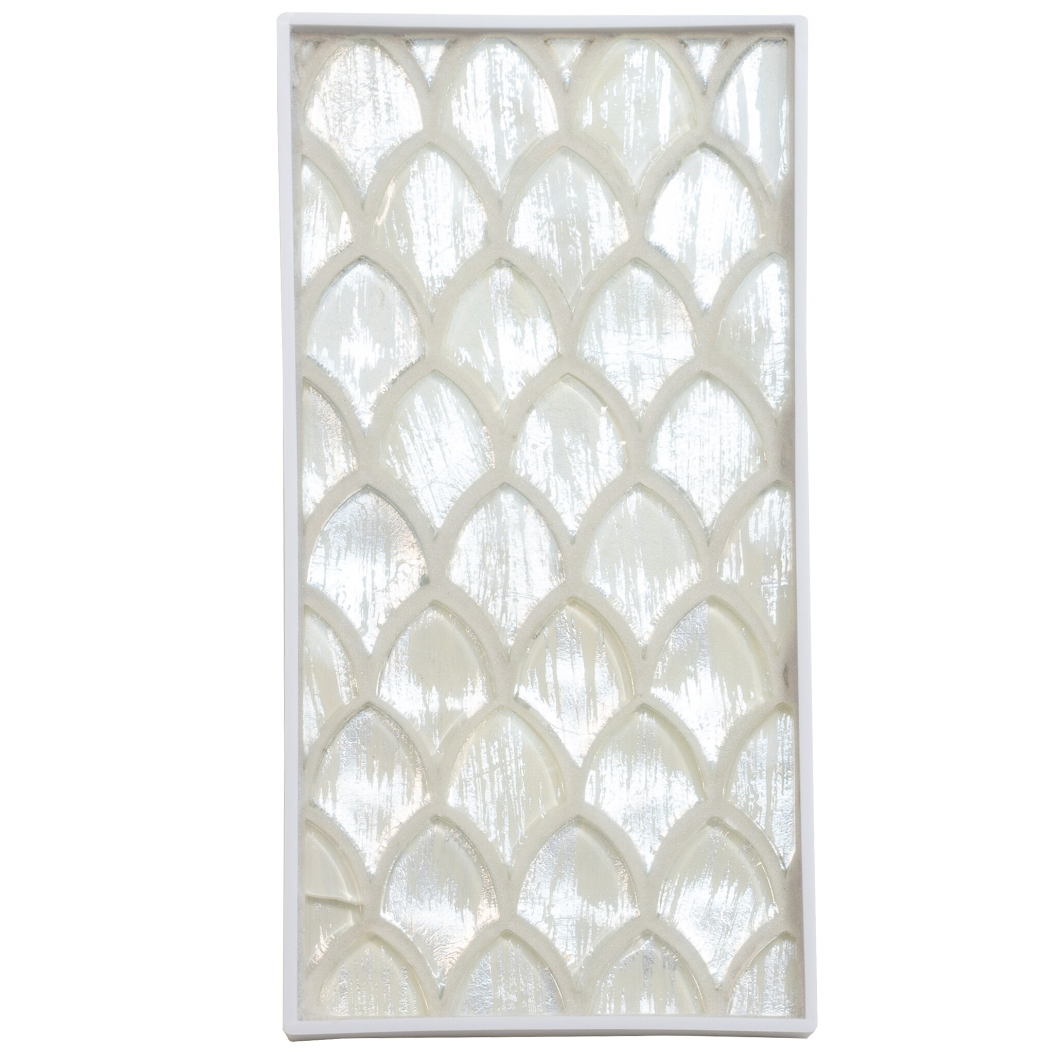 Majeste Silver Glass Fish Scale Mosaic Tile