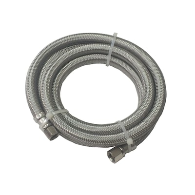 CSB International Products 10-ft 1/4 -in Compression Inlet x 1/4 -in Compression Outlet Braided stainless steel Ice maker connector