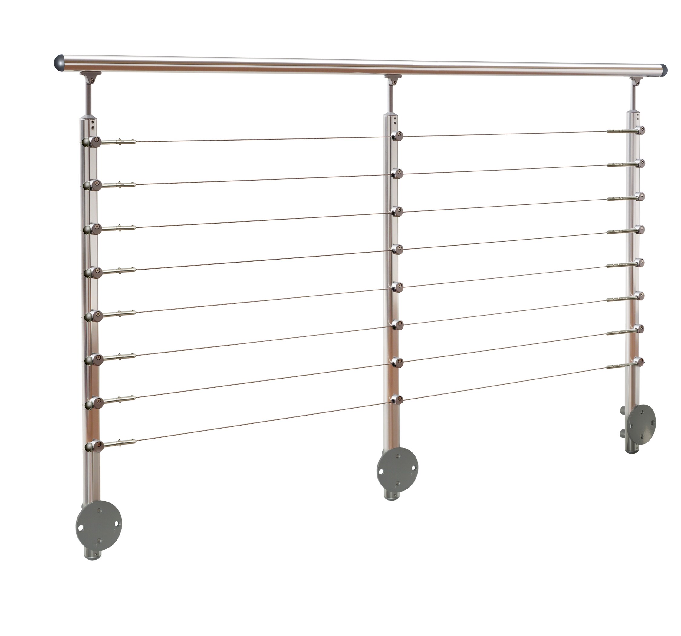 DOLLE Prova 6-ft x 36-in Brushed Aluminum Deck Rail Kit