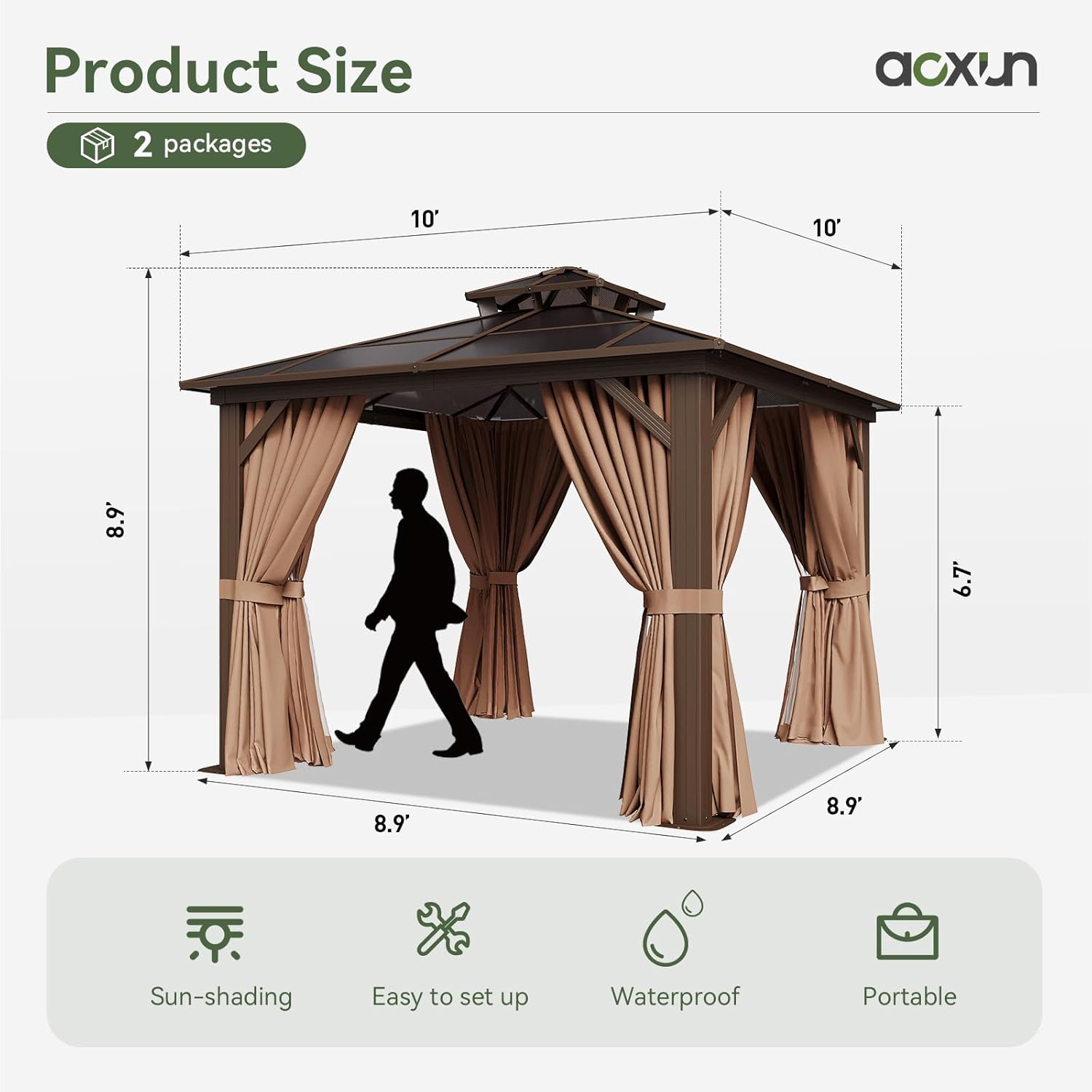 AOXUN AX-405B34 Wood-Resin-Gazebos - View #6