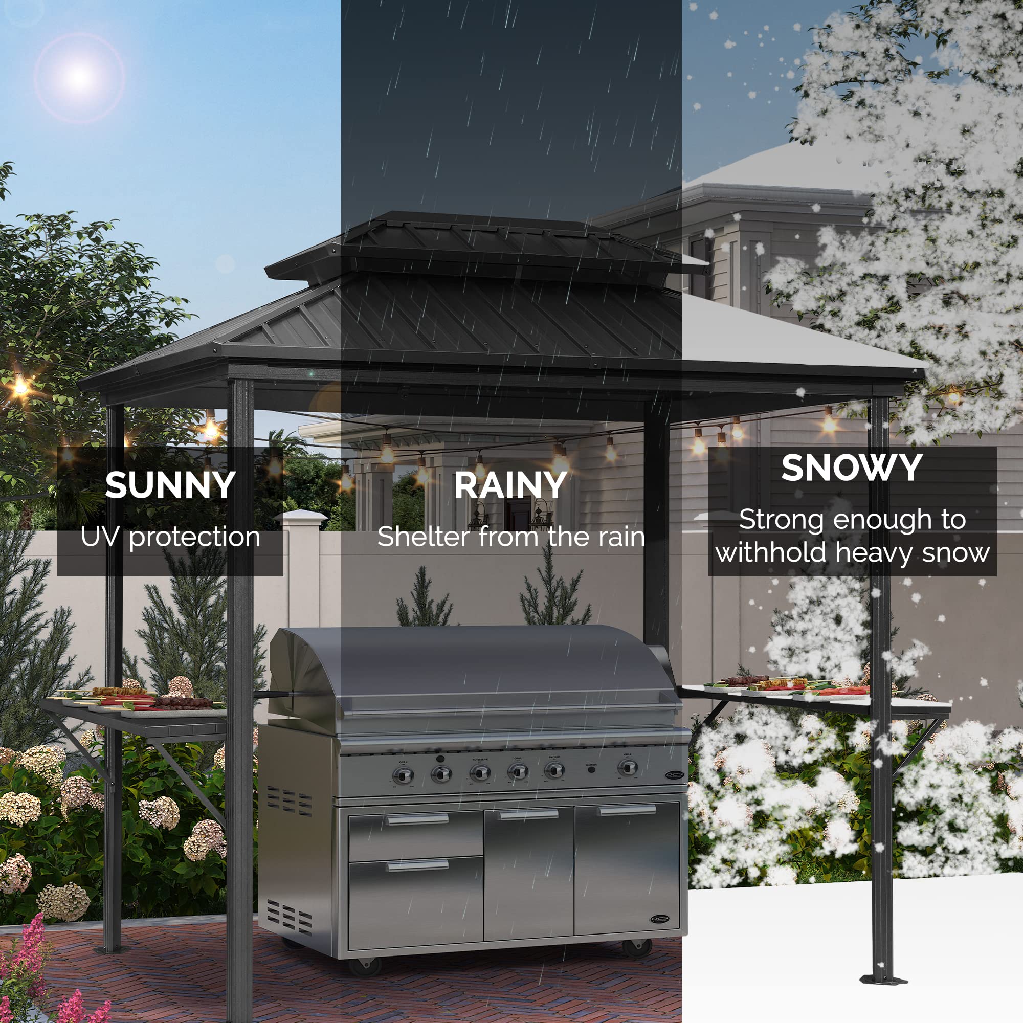 PURPLE LEAF LS04GSKP0610 Wood-Resin-Gazebos - View #3