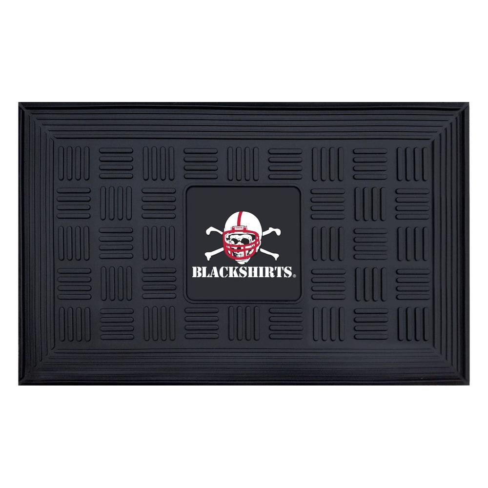 FANMATS 11371 Nebraska Cornhuskers 2-ft x 3-ft Black Vinyl Rectangular Outdoor Decorative Sports Door mat