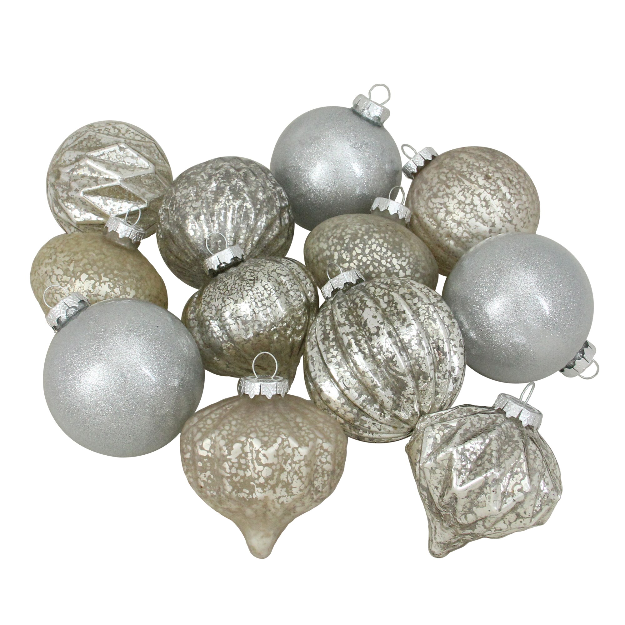 Silver Shatterproof Ornaments (48 Pack)