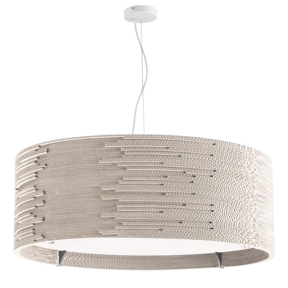 Dainolite ODI-243P-MW Odin 3-Light White Modern/Contemporary Drum Hanging Pendant Light