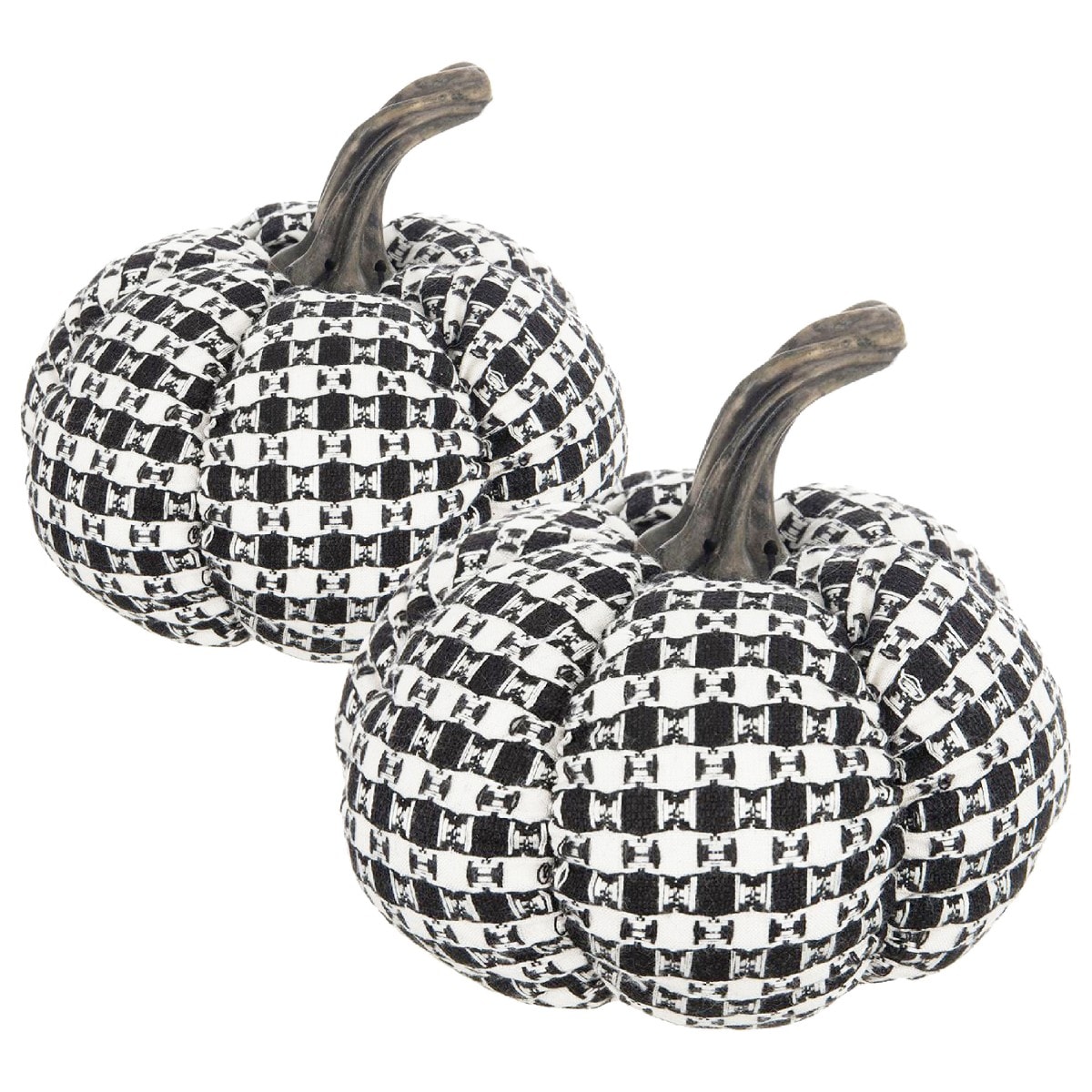 GlasFlength  2 PCS 7 Inch Halloween Decor Halloween Fabric Pumpkin Home Decor Fall Decor Halloween Table Decor for Home Table Multicolored