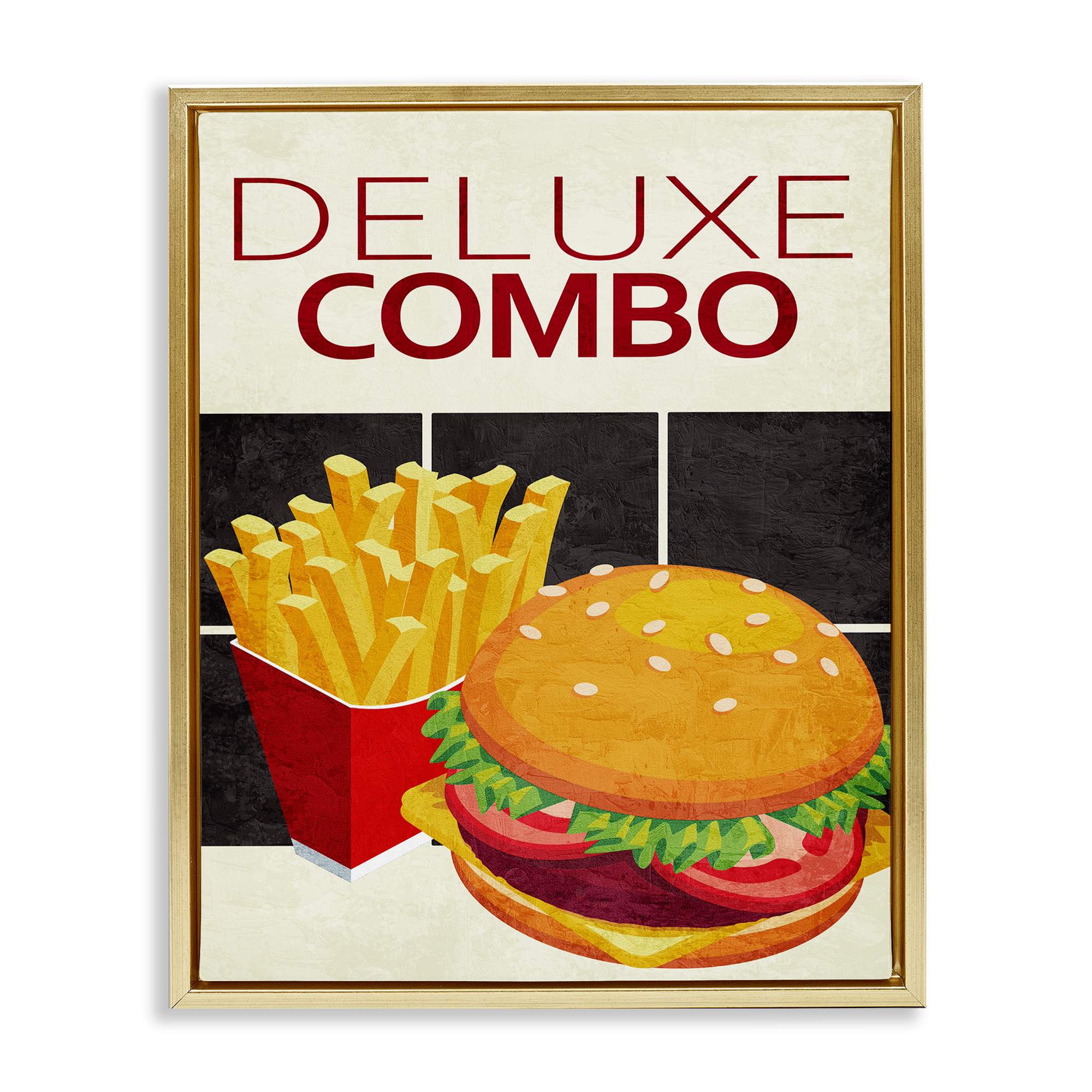 Stupell Industries BS-465-FFG-24X30 Deluxe Combo Fast Food Floating Frame design by Kim Allen