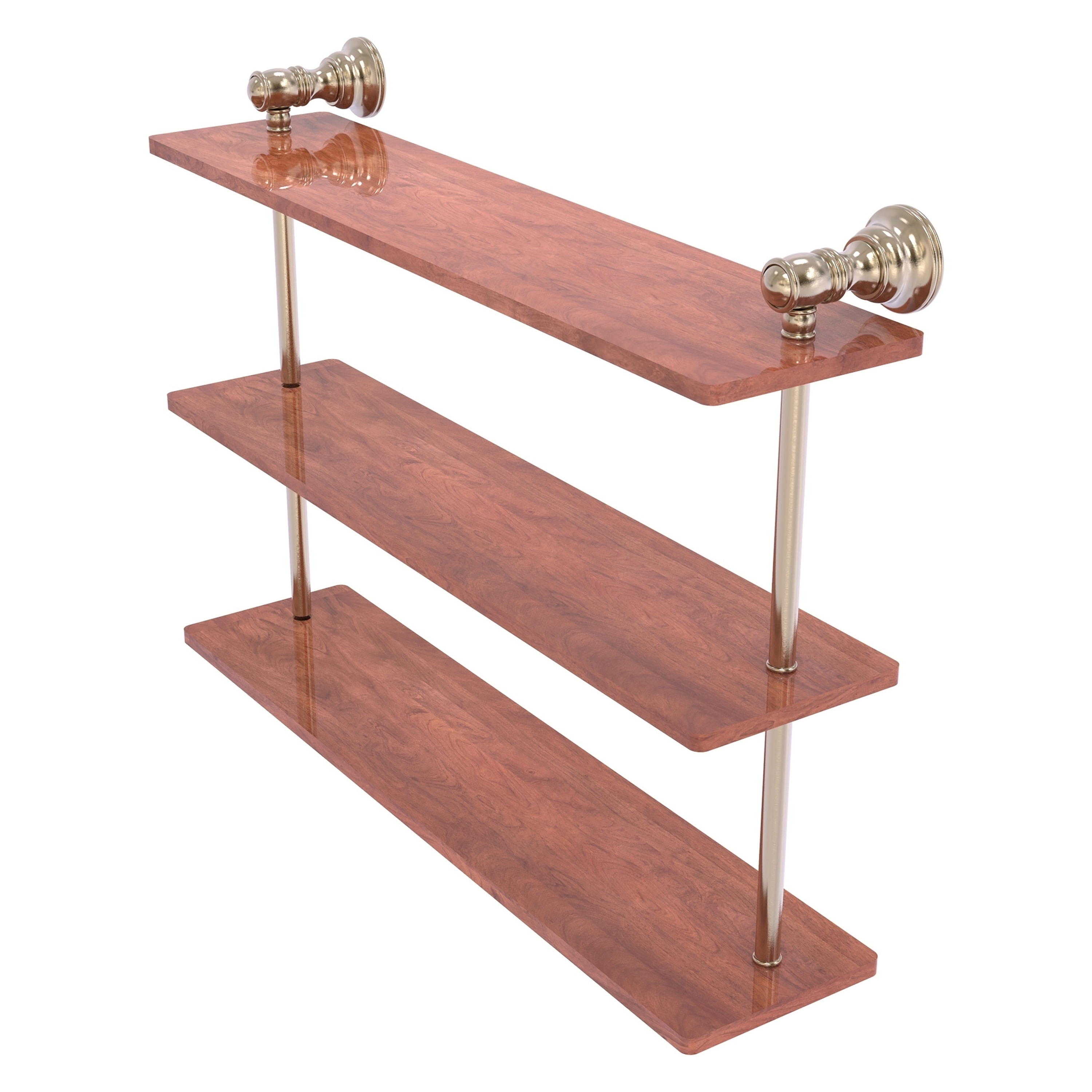 Allied Brass CL-5-22-IRW-PEW Carolina Antique Pewter 3 -Tier Wall mount Corner Bathroom Shelf ( 22-in x 16-in x 5-in )