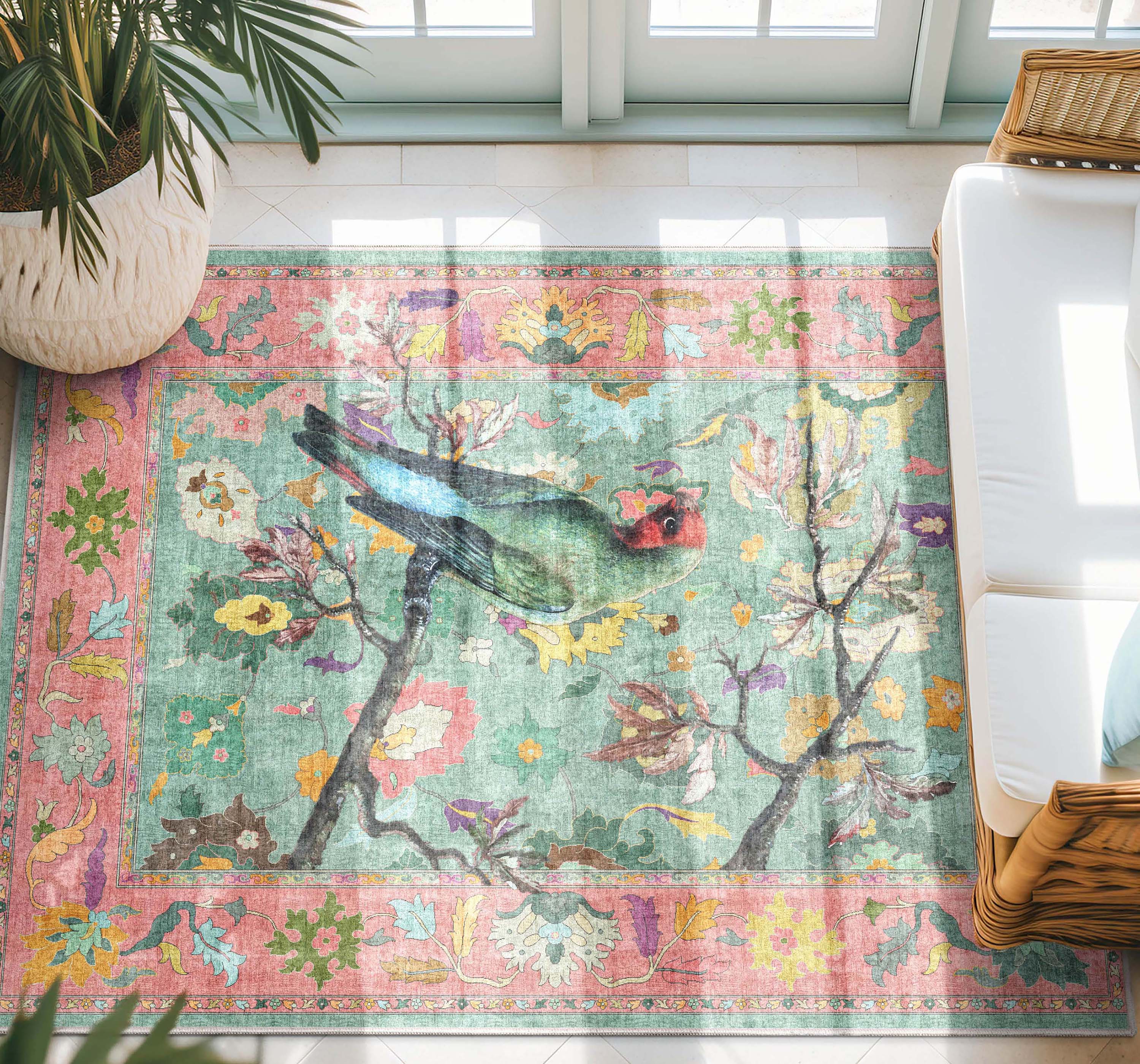 Well Woven W-APT-05A-4 Apollo 3 x 5 (ft) Flatweave Multi Rectangular Indoor Floral/Botanical Mid-Century Modern Pet Friendly Area rug