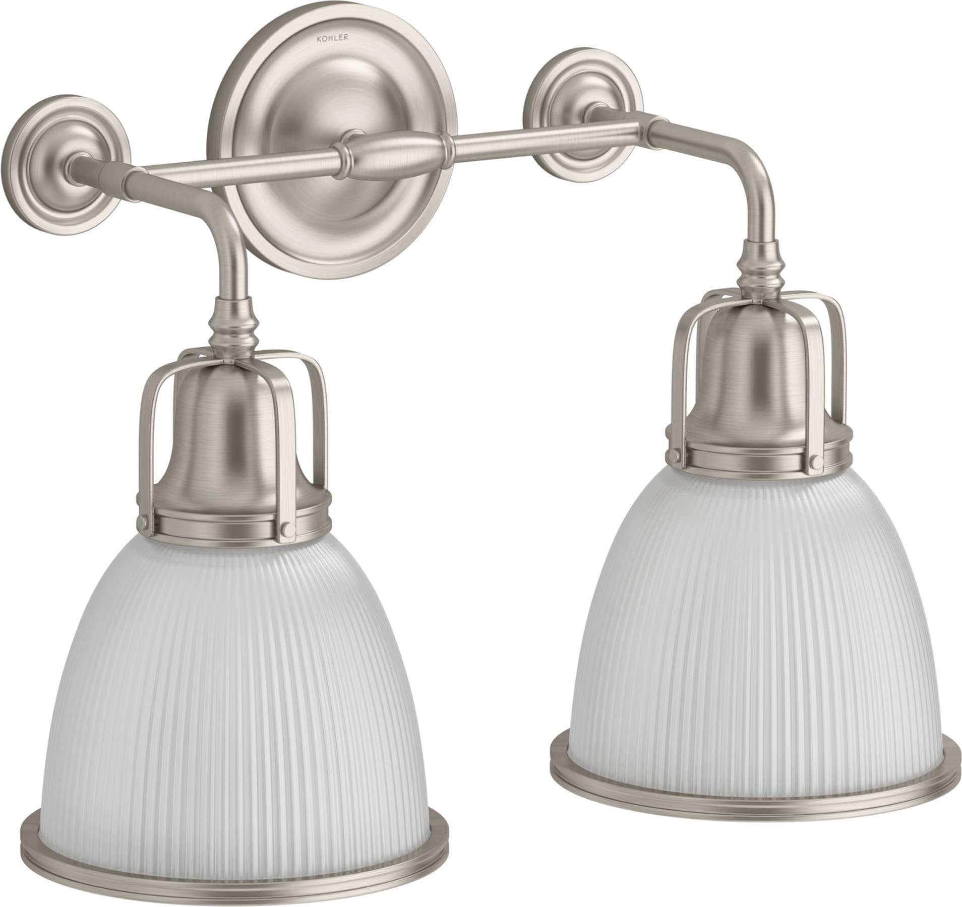 Hauksbee Brushed Nickel Two-Light Bell Sconce