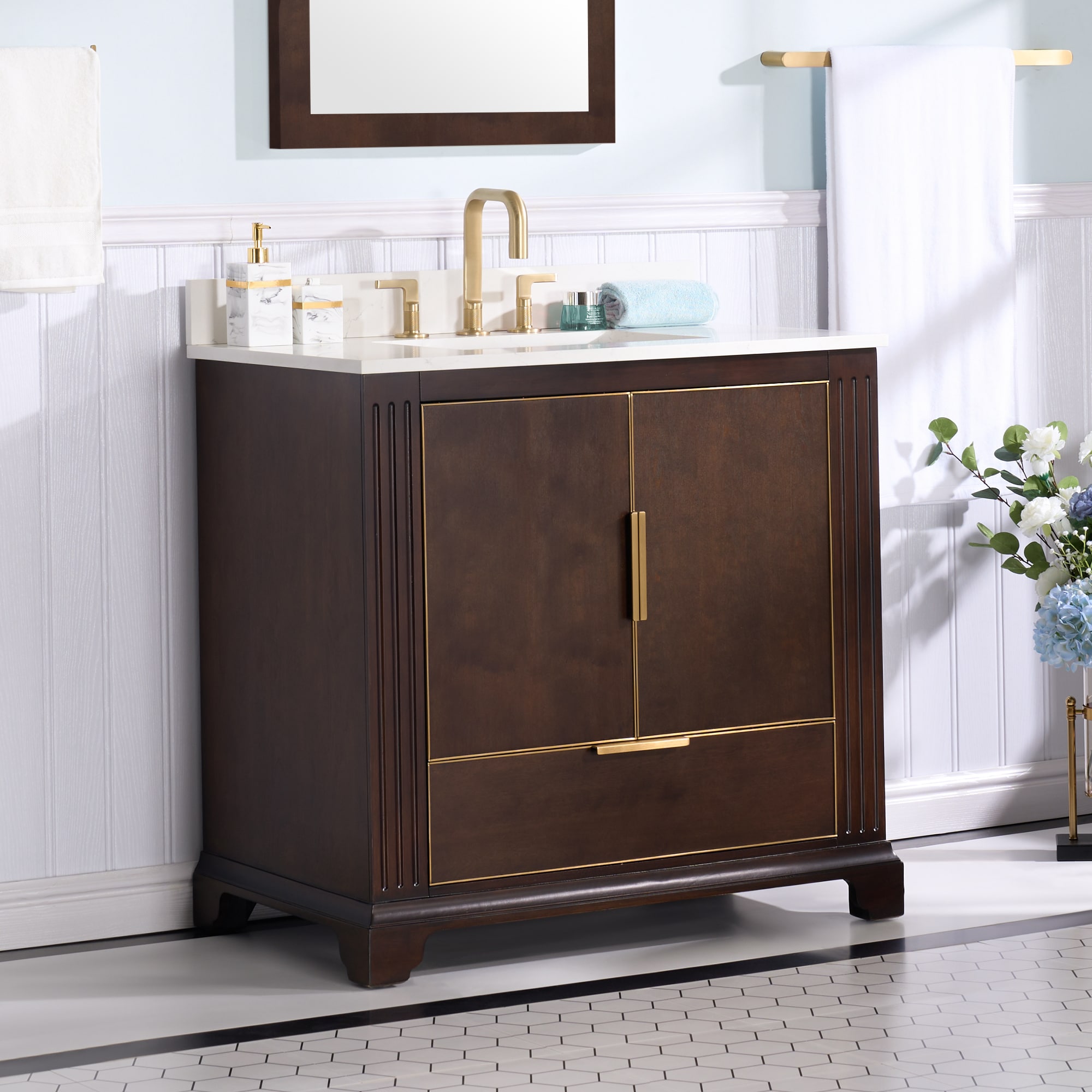 WELLFOR EX-VEBV36WH Bath-Vanity-Combo - View #2