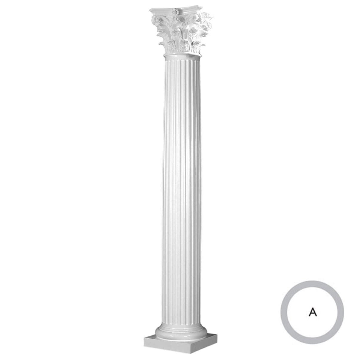 Ekena Millwork ESK0808ATFSATURC Endura-Stone 8-ft x 8-in Unfinished Fiberglass Fluted Round Column