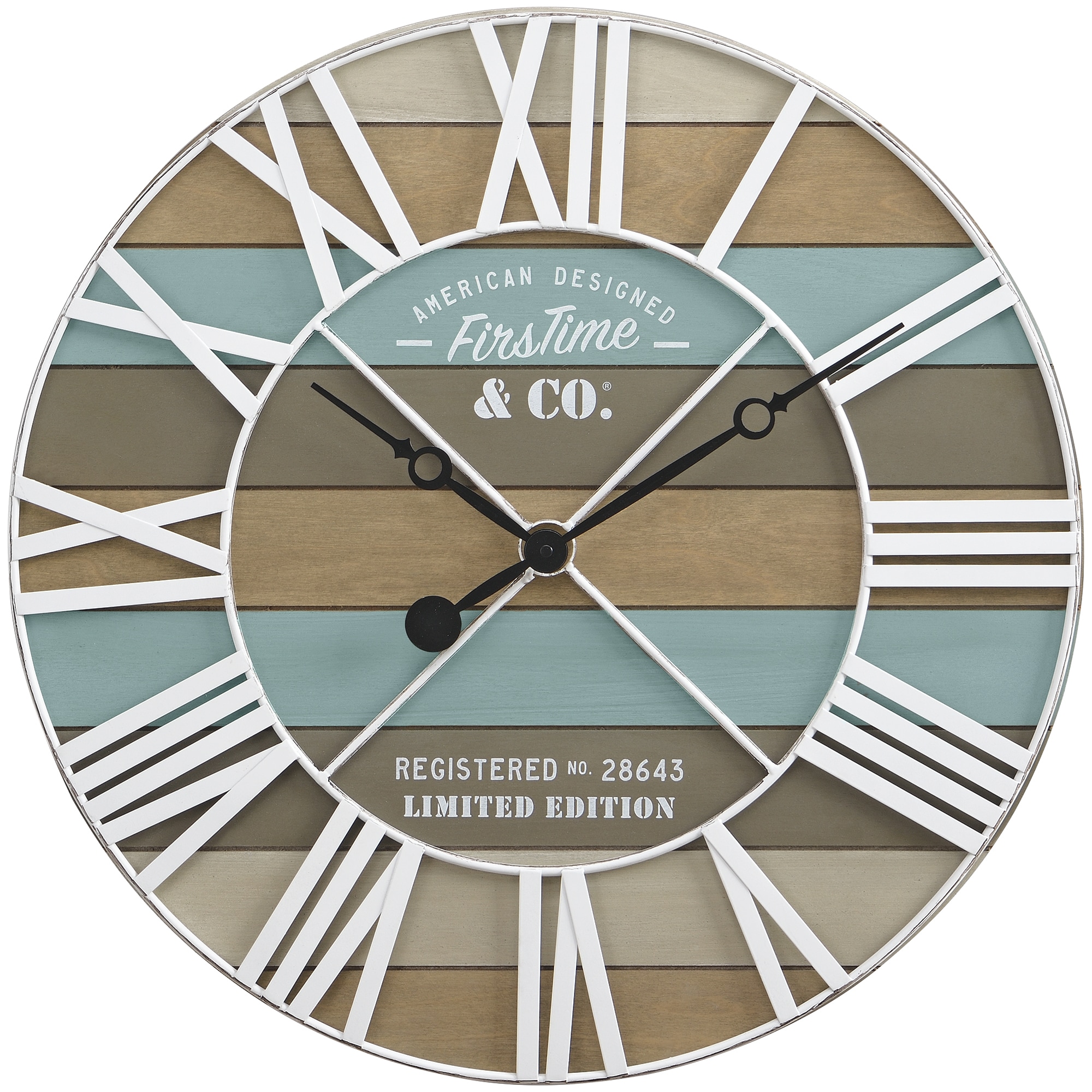 FirsTime & Co. Maritime Planks Wall Clock, Multicolor