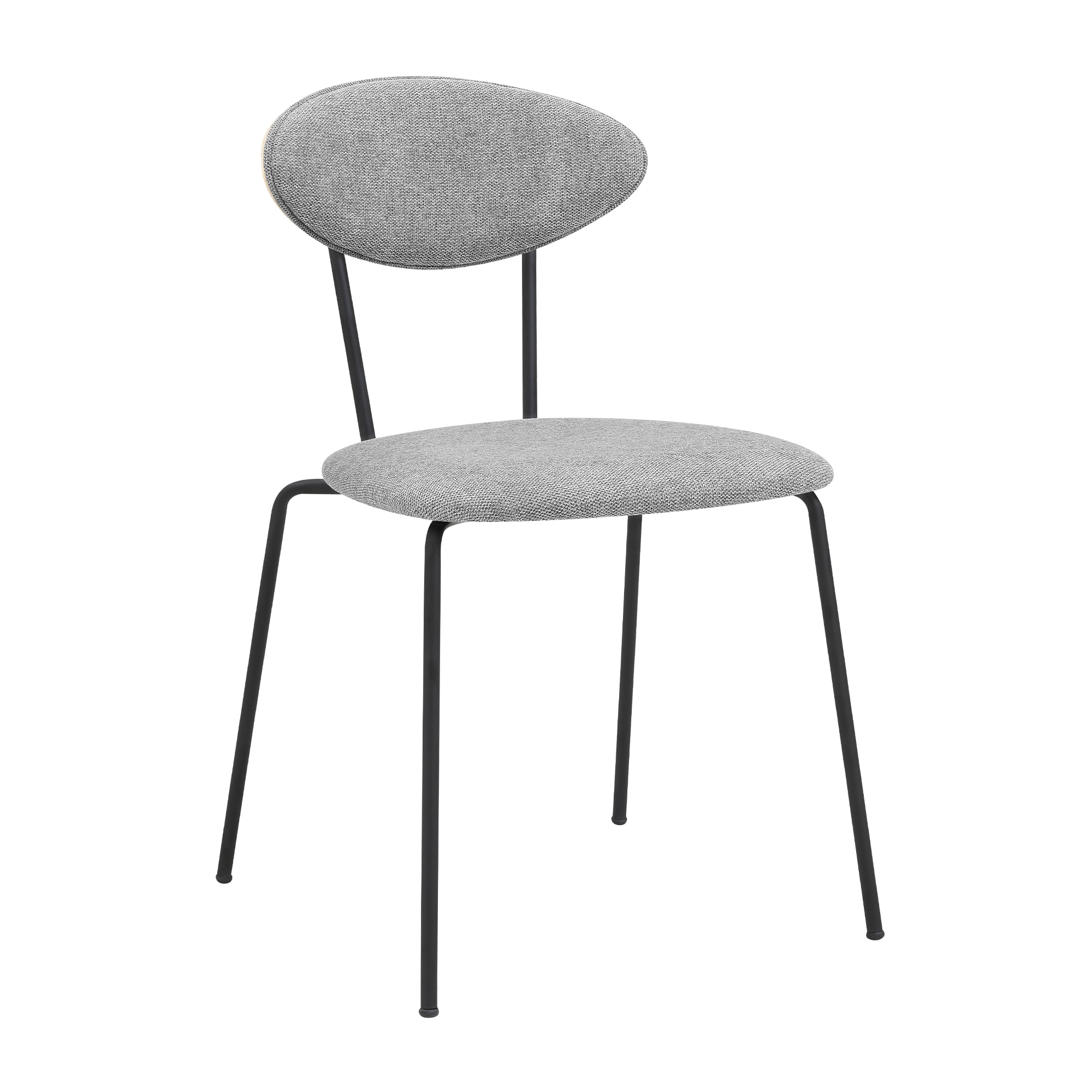 Armen Living LCNESIGLGRY Set of 2 Contemporary/Modern Velvet Upholstered Dining Side Chair (Metal Frame)