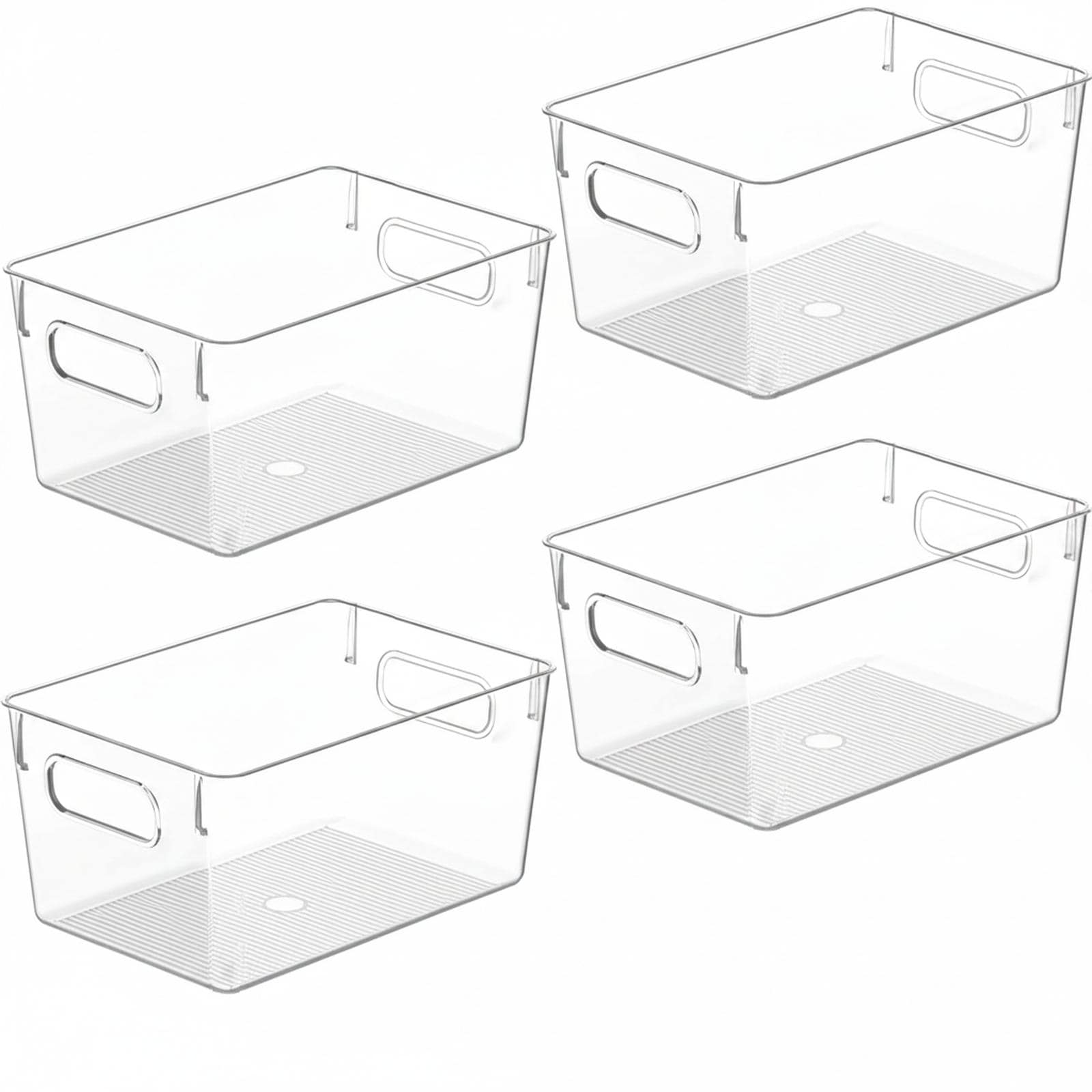 Baginizer Clear Plastic Storage Bins Pantry Organizers Kitchen Organization Containers Fridge Freezer Bathroom Cabinet Stackable Heavy Duty #BAGINIZER001144