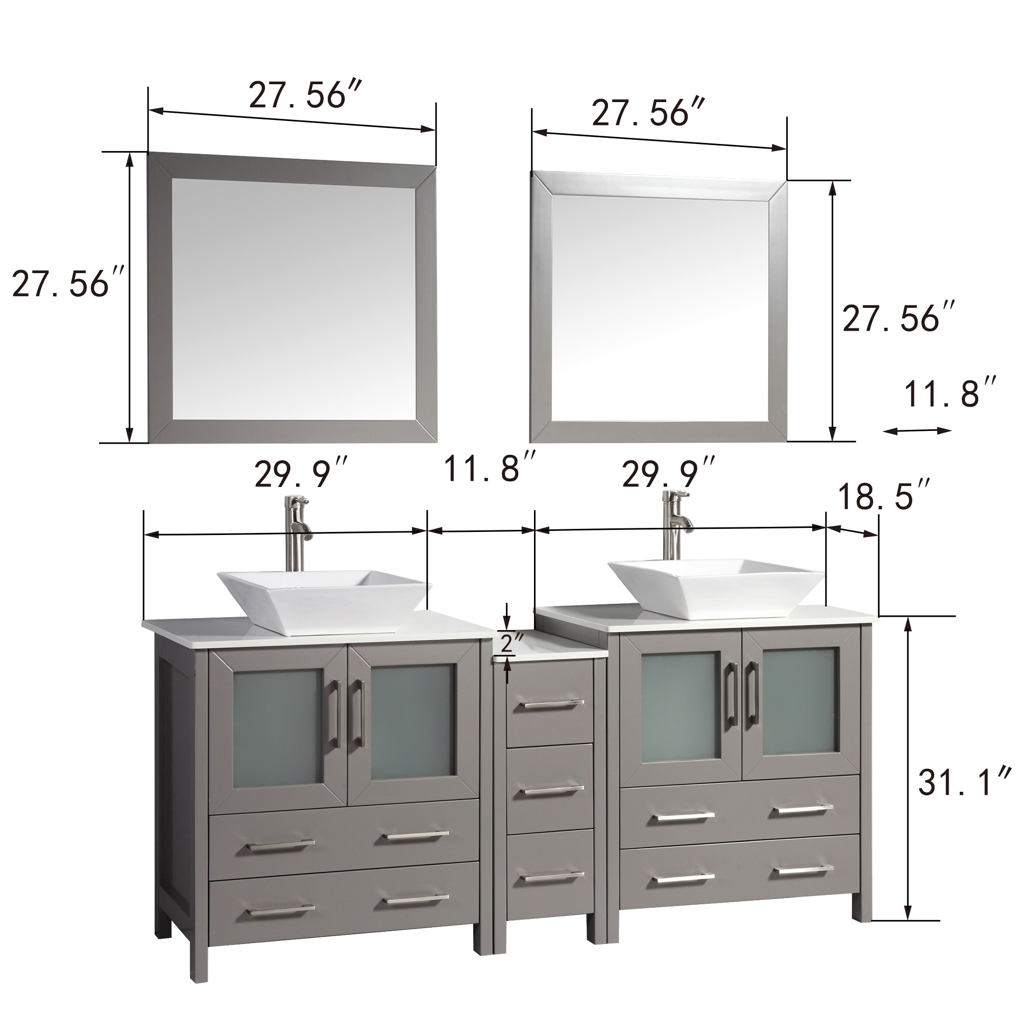 Vanity Art VA3130-72G Bath-Vanity-Combo - View #11