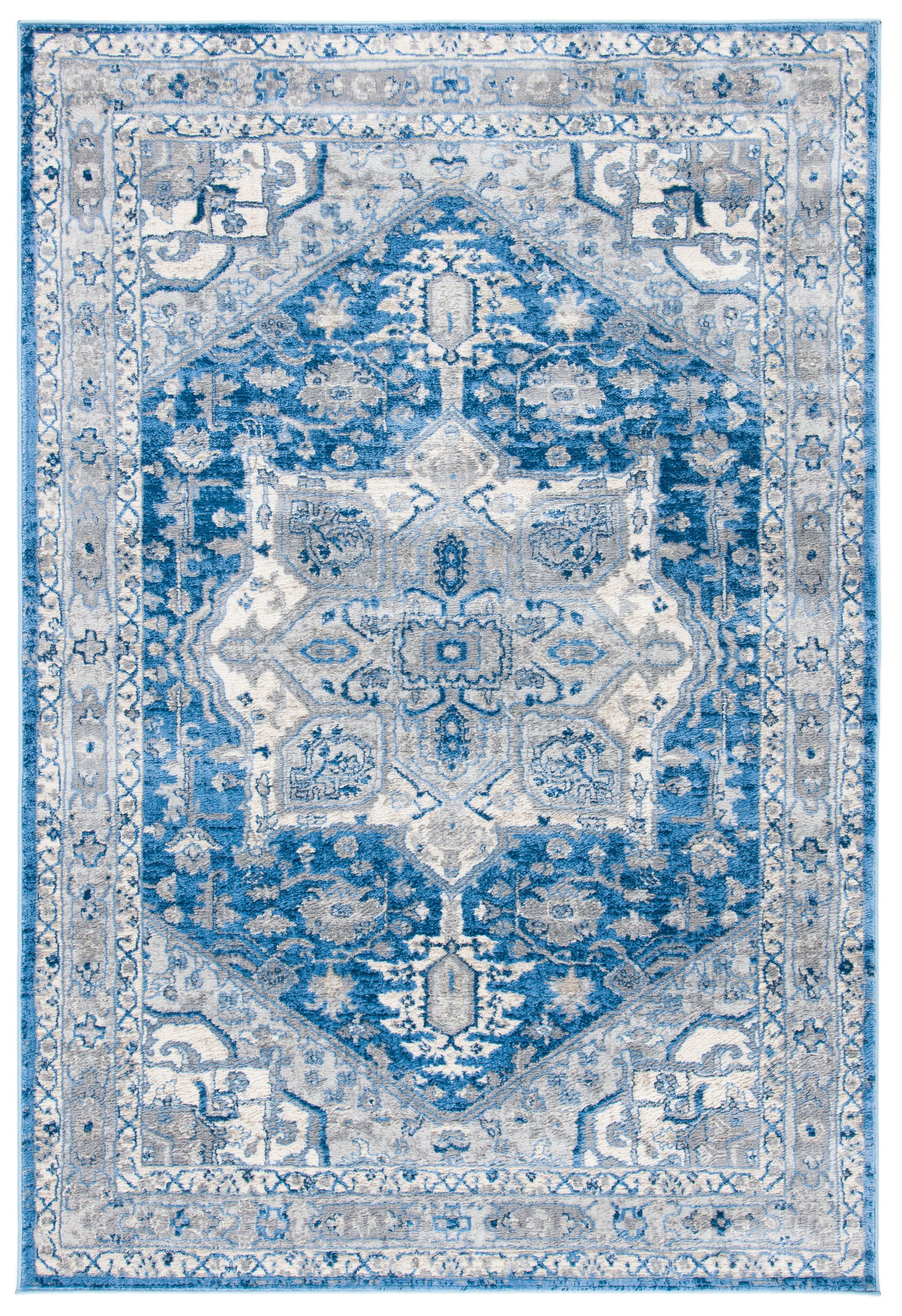 Safavieh BNT852M-6 Brentwood Vessie 6 x 9 (ft) Loomed Polypropylene Blue/Gray Rectangular Indoor Abstract Farmhouse/Cottage Area rug