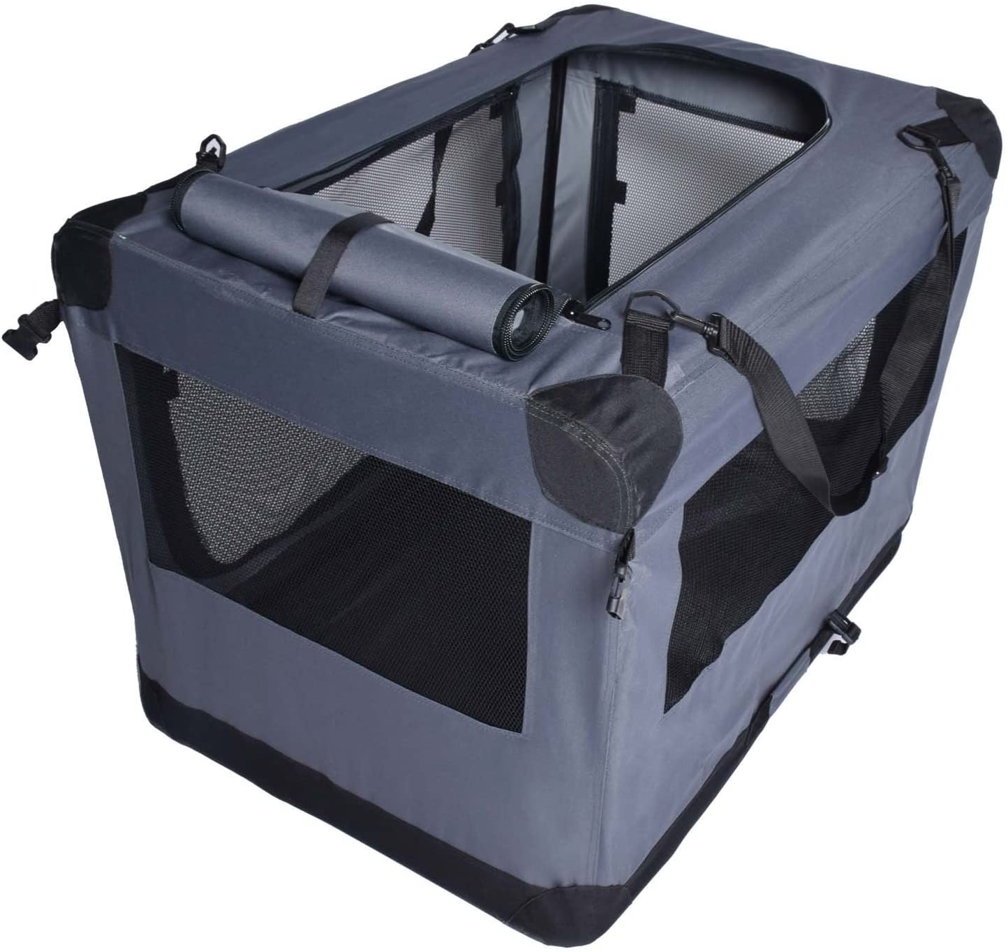 Arf Pets Dog Soft Crate 36 Inch Kennel – Soft Sided 3 Door Folding Travel  Carrier APSC0036