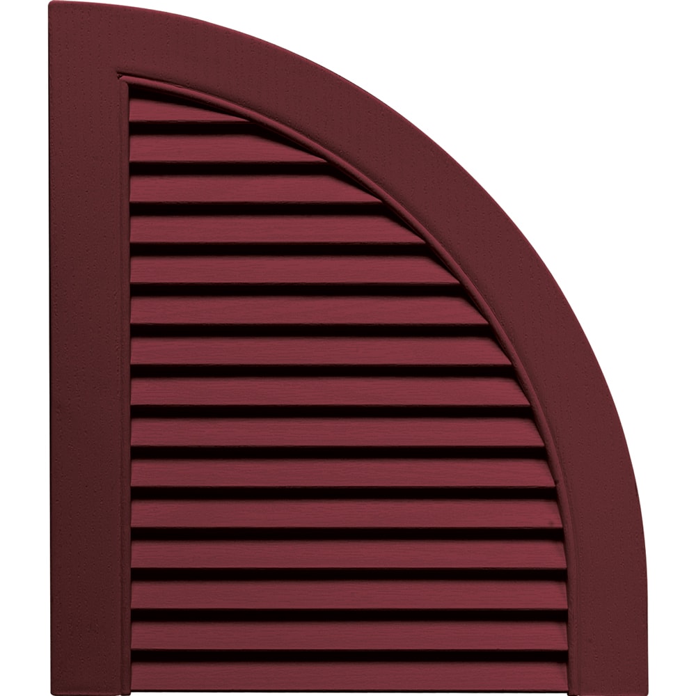 Vantage V0970002078 14.875-Inches x 17.125-Inches Wineberry Vinyl Quarter round open louver arch Shutter Top Set
