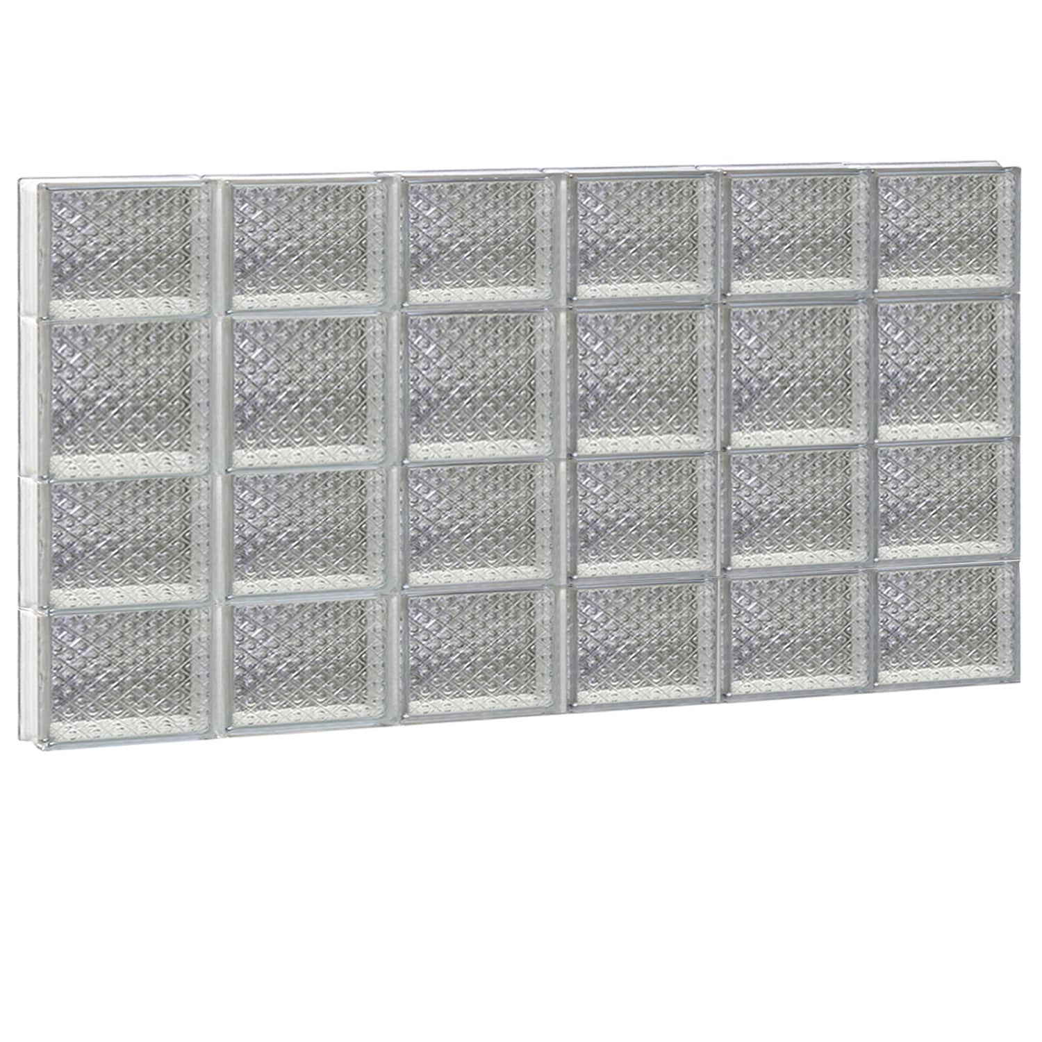 REDI2SET S4826DP Diamond Glass 46-1/2-in x 25-in Frameless Replacement Glass Block Window