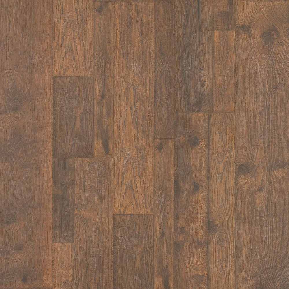 Pergo TimberCraft + WetProtect Crest Ridge Hickory 12-mm T x 7-1/2-in W x 47-1/4-in L Waterproof Wood Plank Laminate Flooring (19.63-sq ft) in Brown -  LF000896