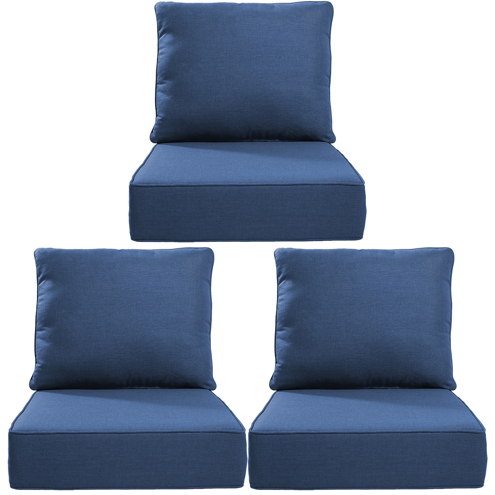 Rilyson FSAAAZBDJH006-1 24-in x 24-in 6 -Piece Blue Patio chair cushion