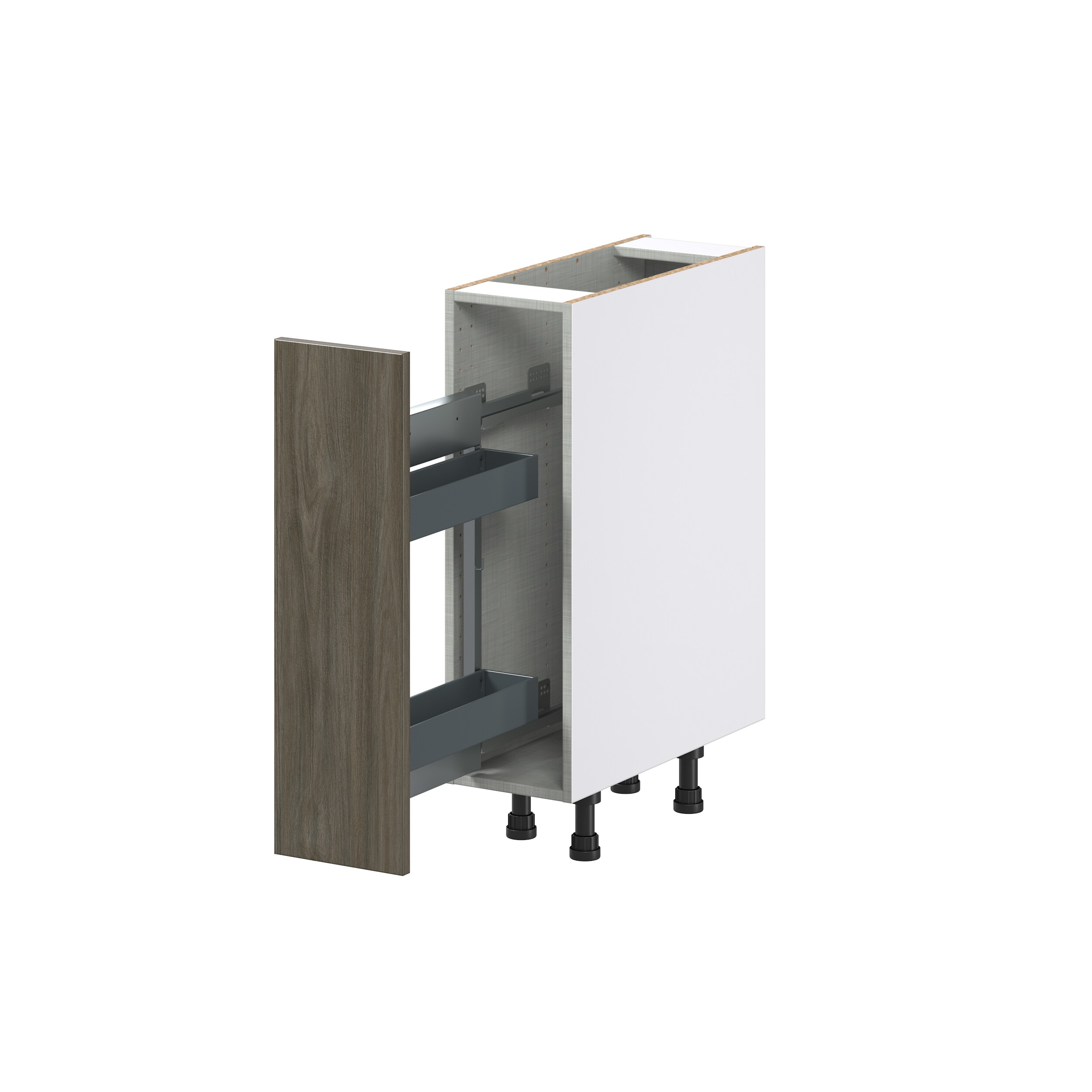 Hugo&Borg Savane 9-in W x 34.5-in H x 25-in D Textmel 1-Drawer Pull-out Cabinet Base Fully Assembled Cabinet (Flat Panel Style)