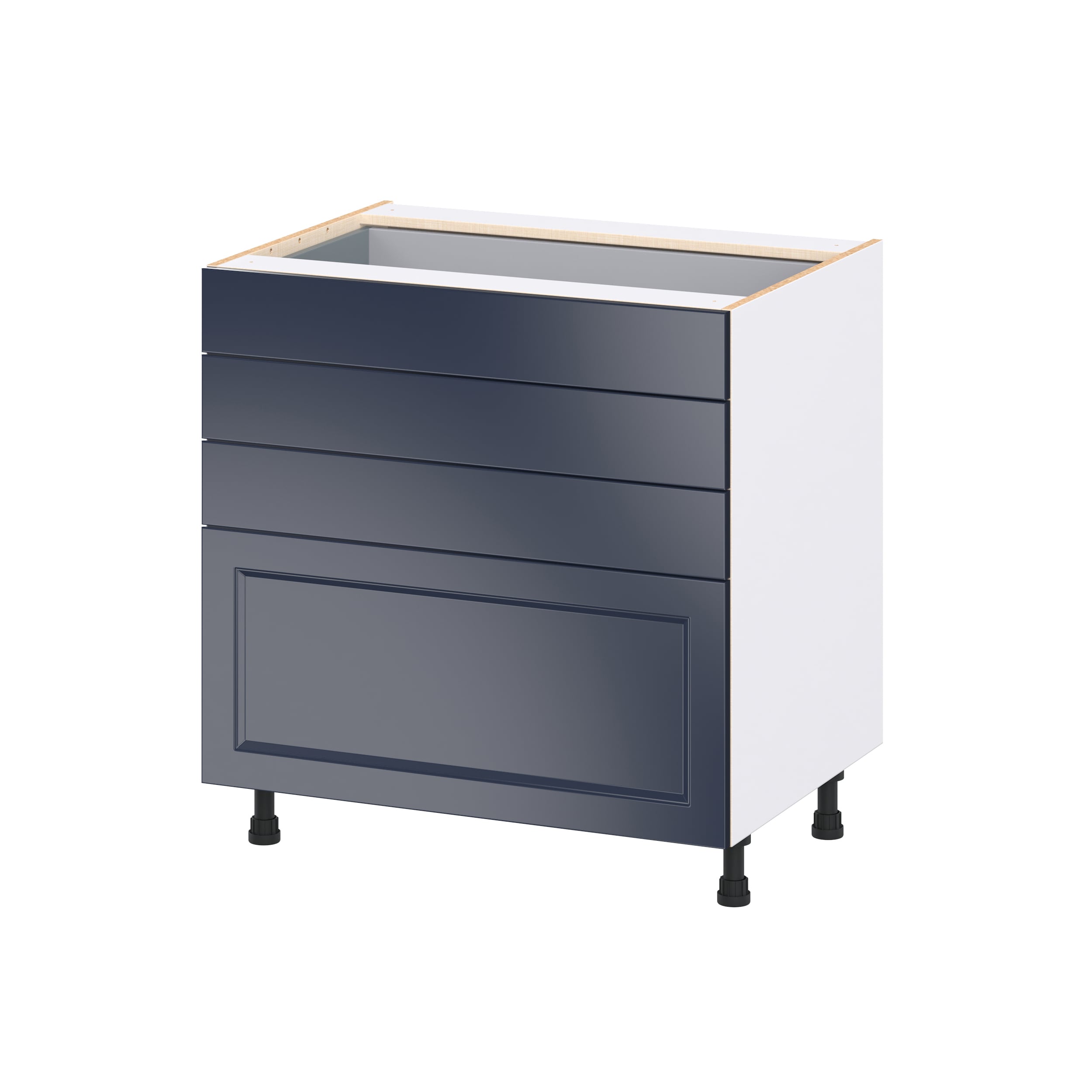 Hugo&Borg DSB4D33-LO Lorette 33-in W x 34.5-in H x 24.5-in D Navy Blue 4 -Drawers Drawer Base Fully assembled Cabinet Recessed Panel Shaker