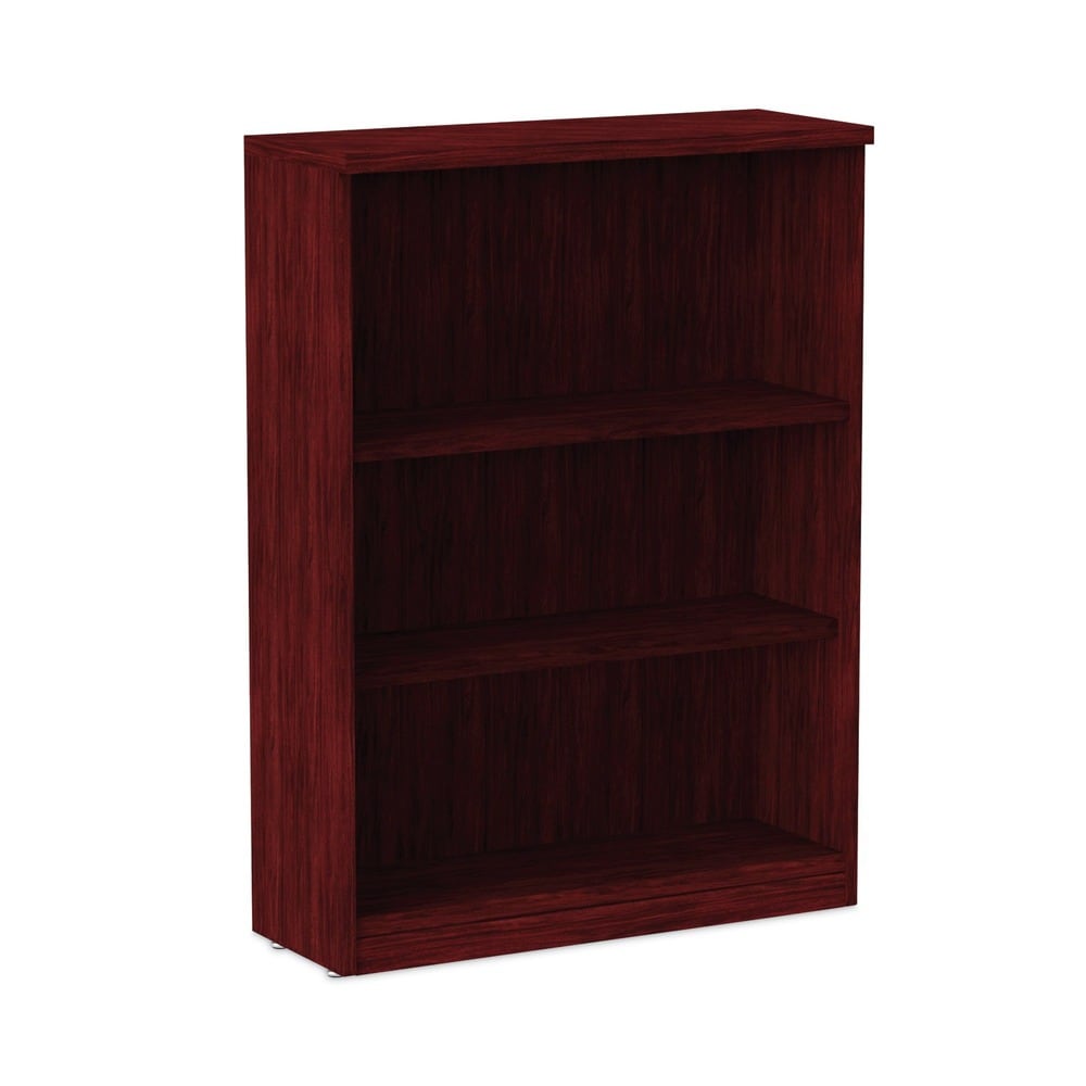 Alera Valencia Series Mahogany 3-Shelf Bookcase - 31.75 inches x 14 inches x 39.38 inches #ALENVA634432MY