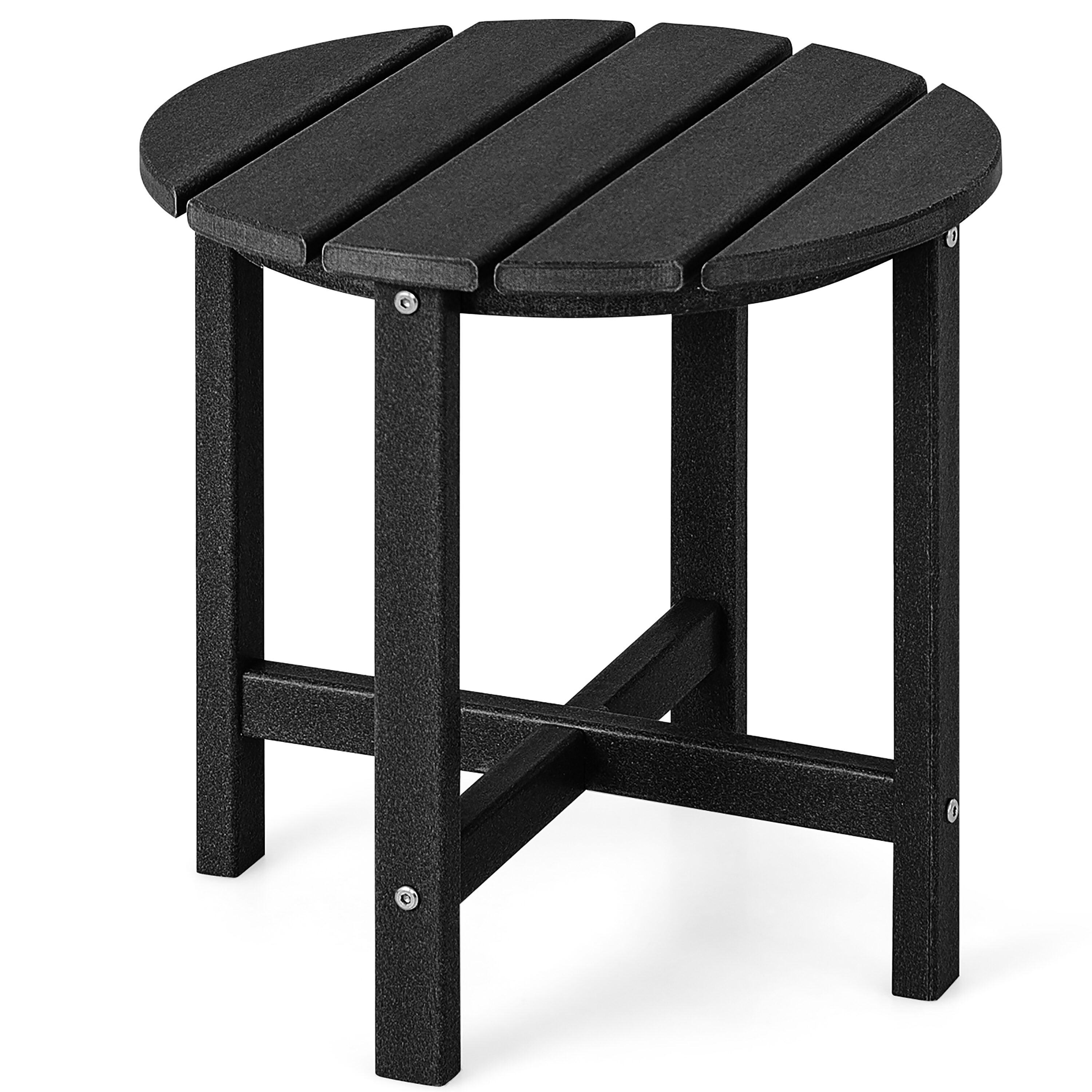 Costway Round Outdoor End Table 18-in W x 18-in L in the Patio Tables ...