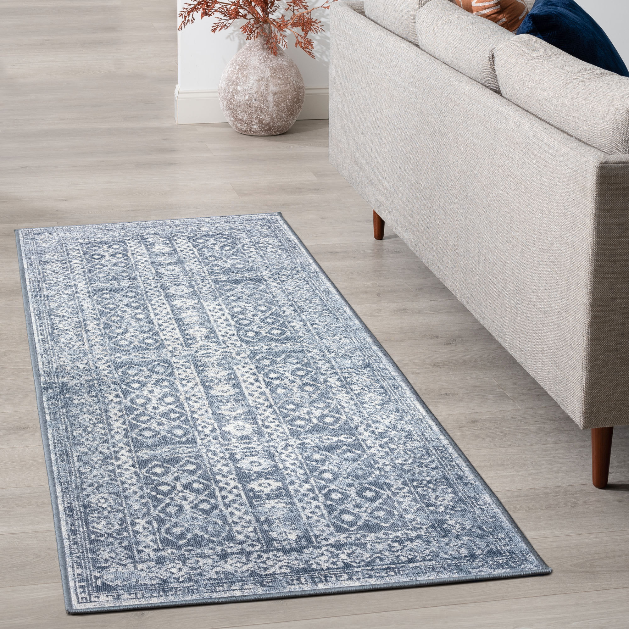 Tayse NEX1501 2X8 Nexus 2 x 8 (ft) Loomed Polypropylene Blue Rectangular Indoor Runner rug