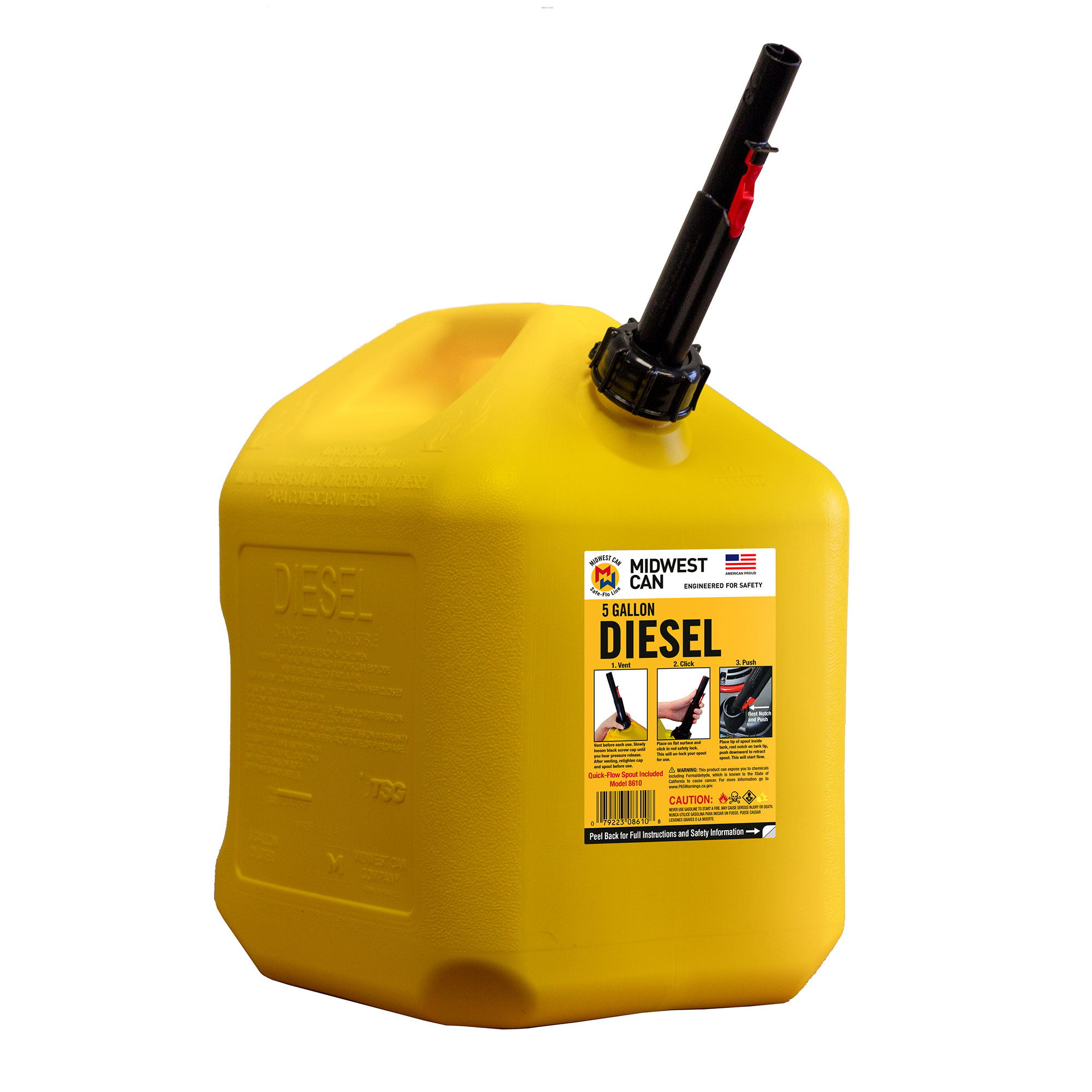 Midwest Can 182574 5-Gallon Plastic Gasoline Can