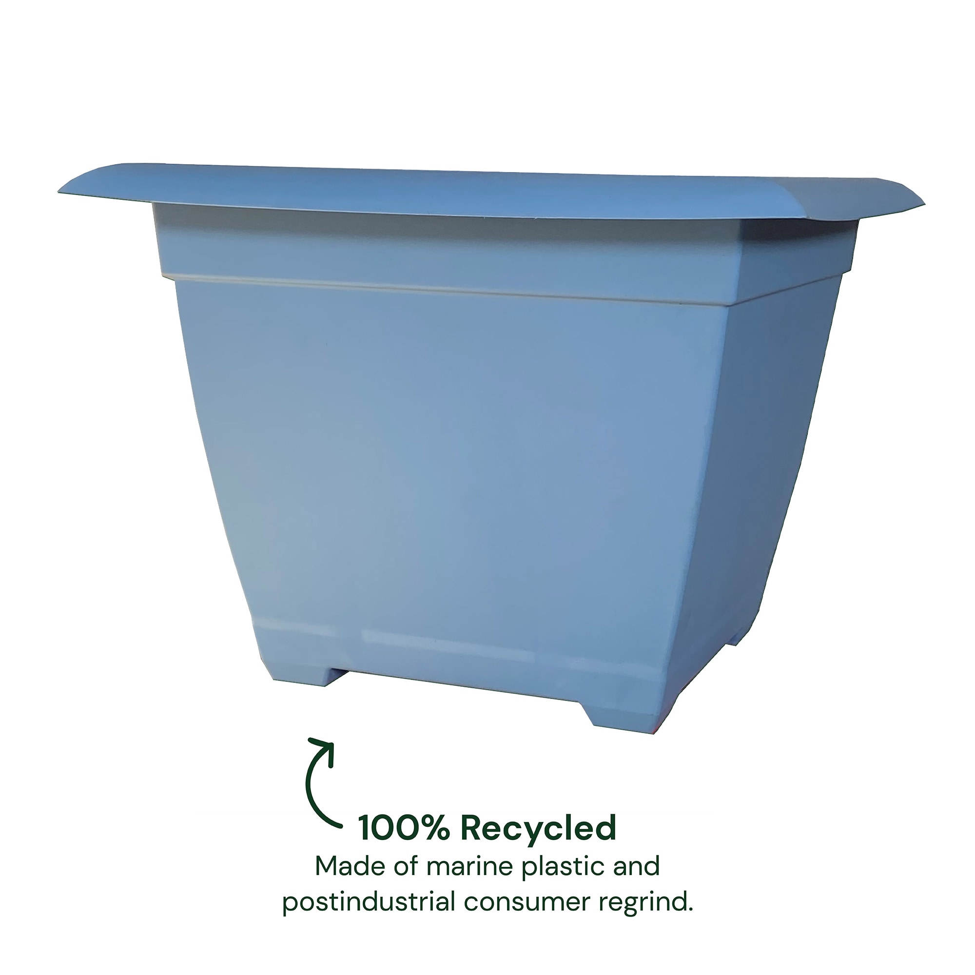 Bloem DAYSQ1571 Square 11.0-in W Medium Blue Recycled plastic Indoor/Outdoor Planter